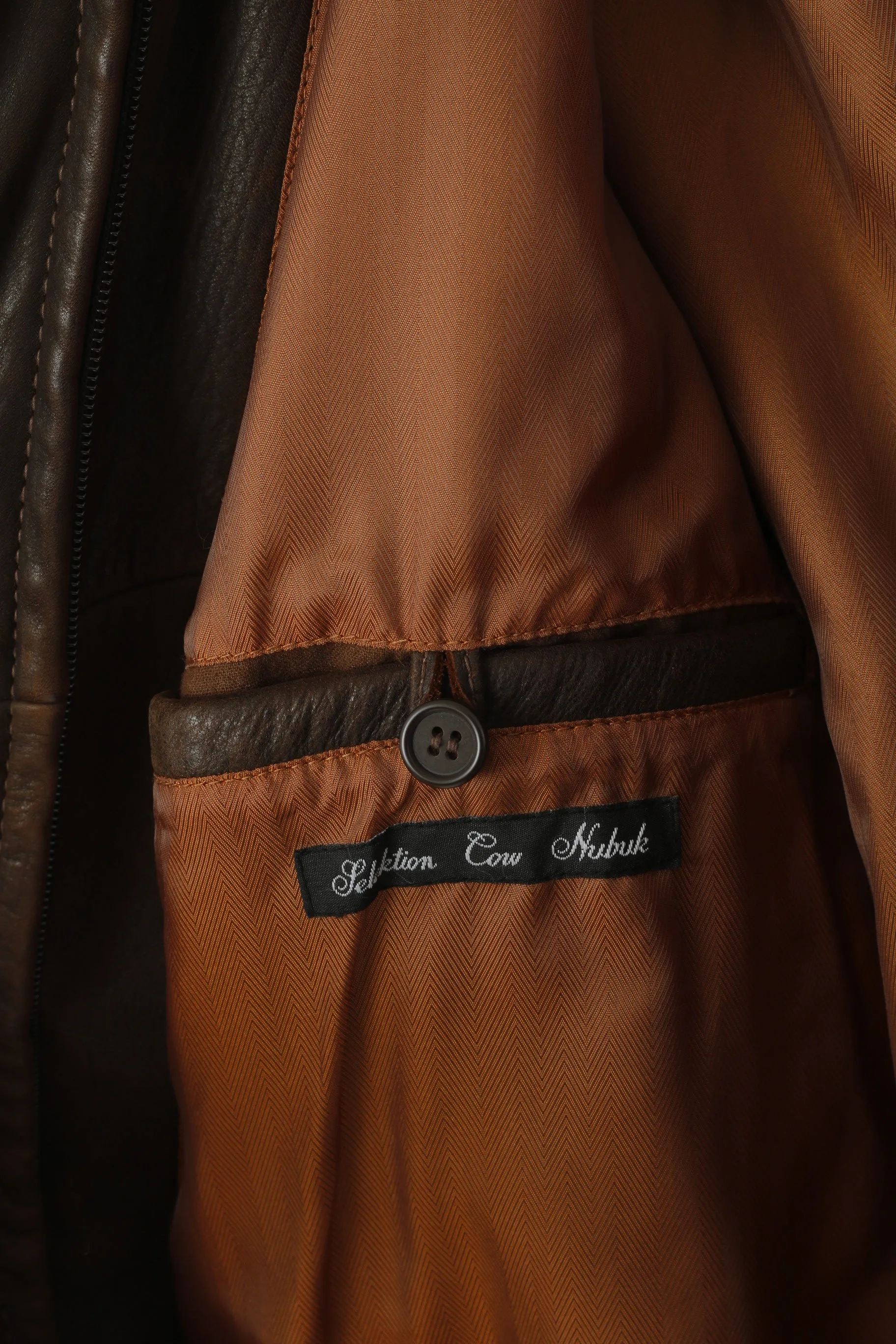 Trapper Men 54 44 XL Leather Jacket Brown Silvio Full Zipper Classic Cow Nubuk Top