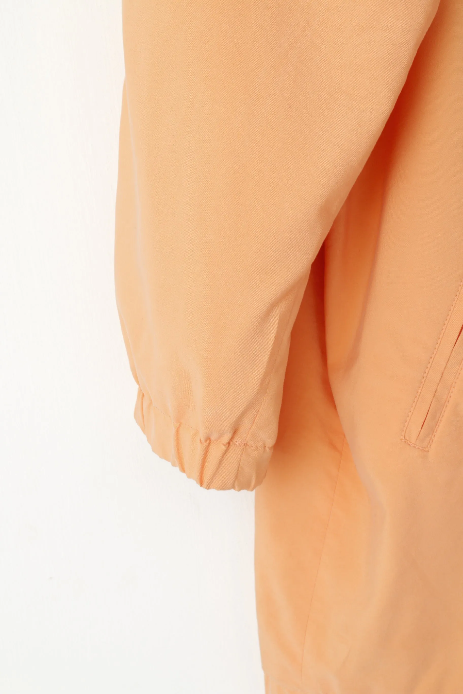 Trend Fashion Women 38 M Long Jacket Peach Geometric Tectel Shoulder Pads Vintage Top