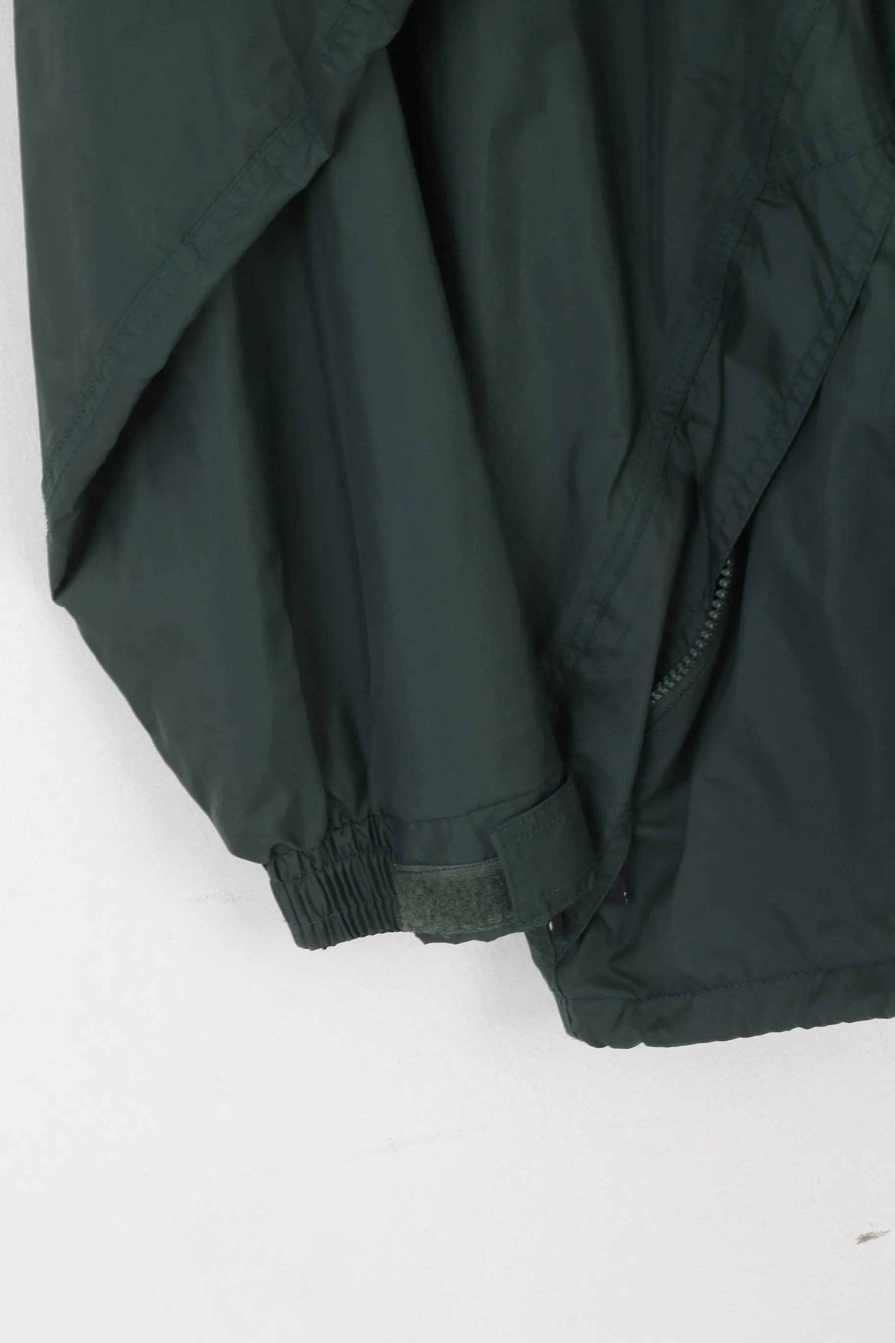 Trespass Breathable Golf Wear Men L Jacket Green Nylon Waterproof Hidden Hood Top