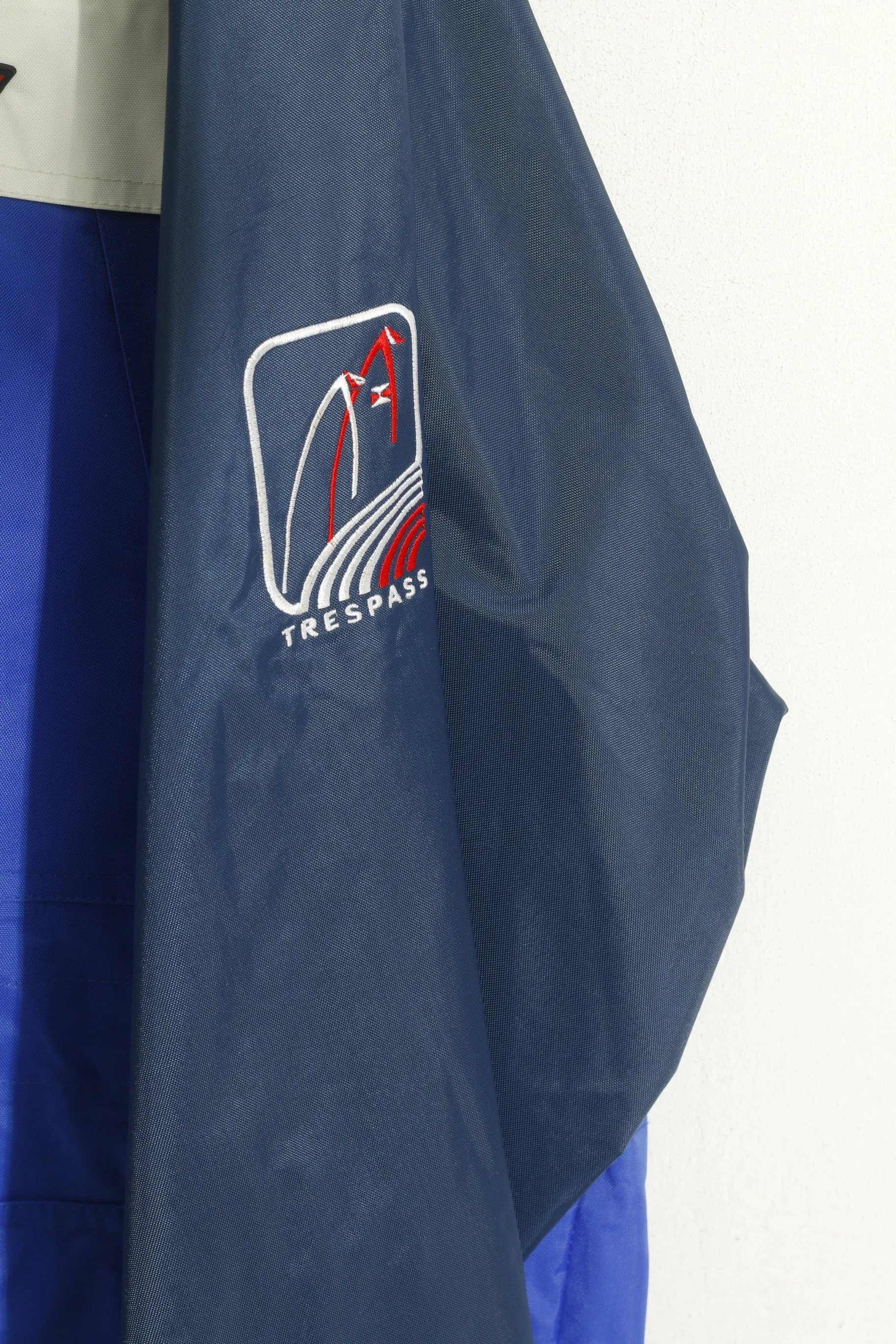 Trespass Men M Jacket Blue Nylon Sailing Outdoor Hidden Hood Waterproof Outdoor Top
