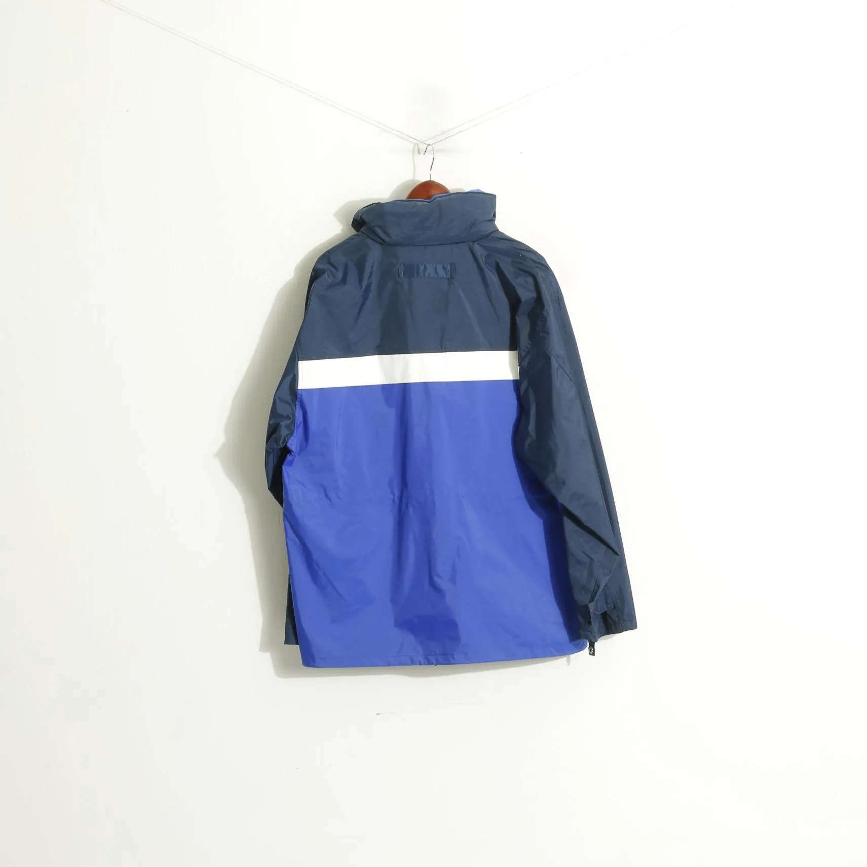 Trespass Men M Jacket Blue Nylon Sailing Outdoor Hidden Hood Waterproof Outdoor Top