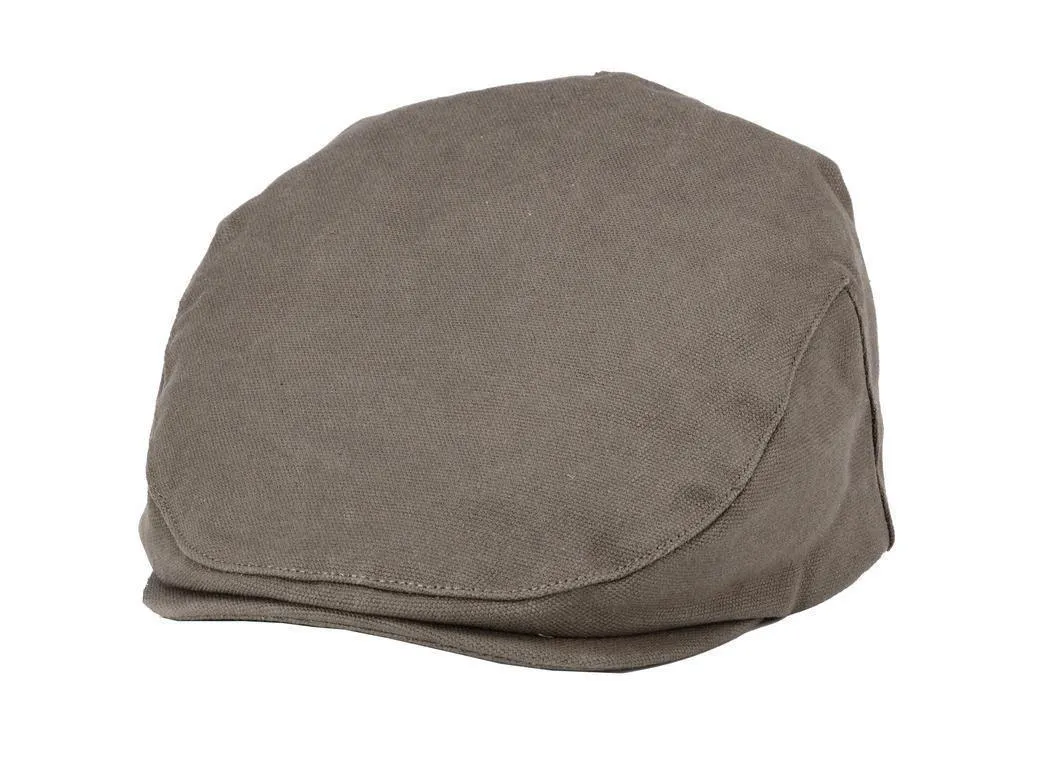 Troop London Waxed Canvas Olive Flat Cap