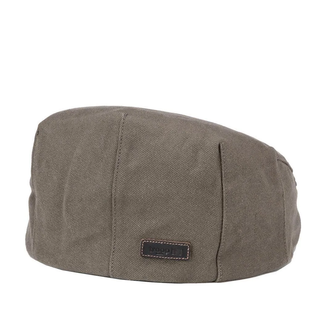 Troop London Waxed Canvas Olive Flat Cap