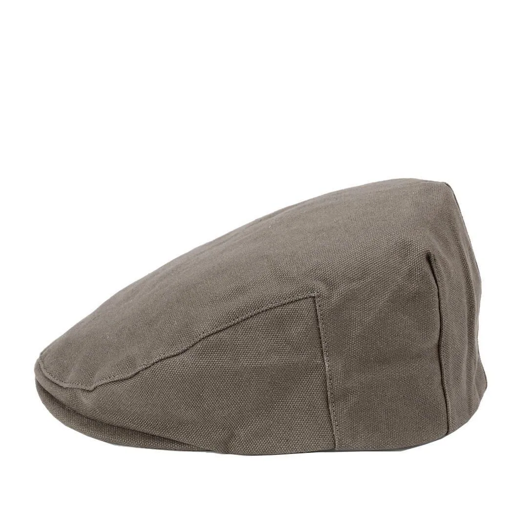 Troop London Waxed Canvas Olive Flat Cap
