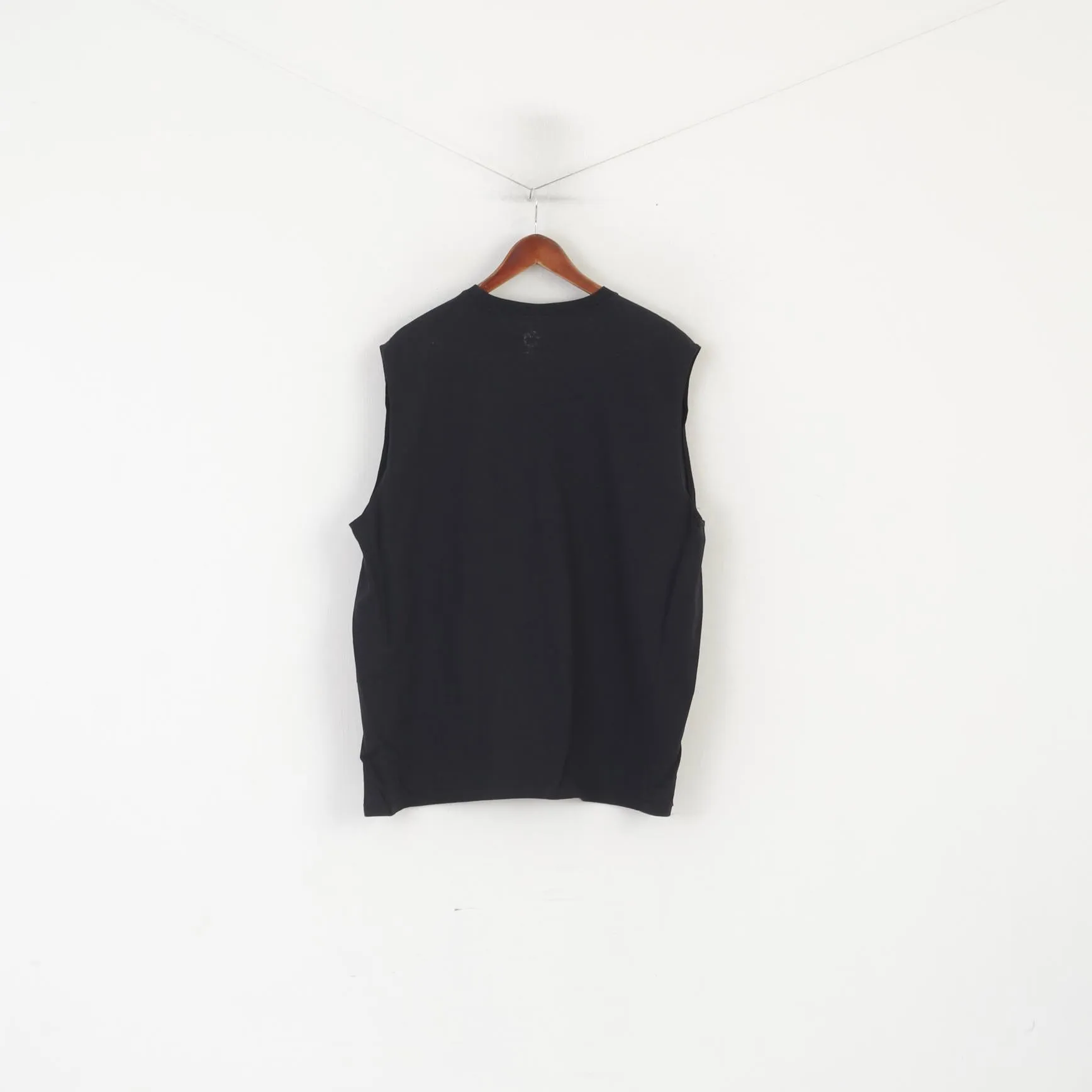 Tropical Relax Men XXL Shirt Black Cotton Cancun Beach Paradise Sleeveless Top