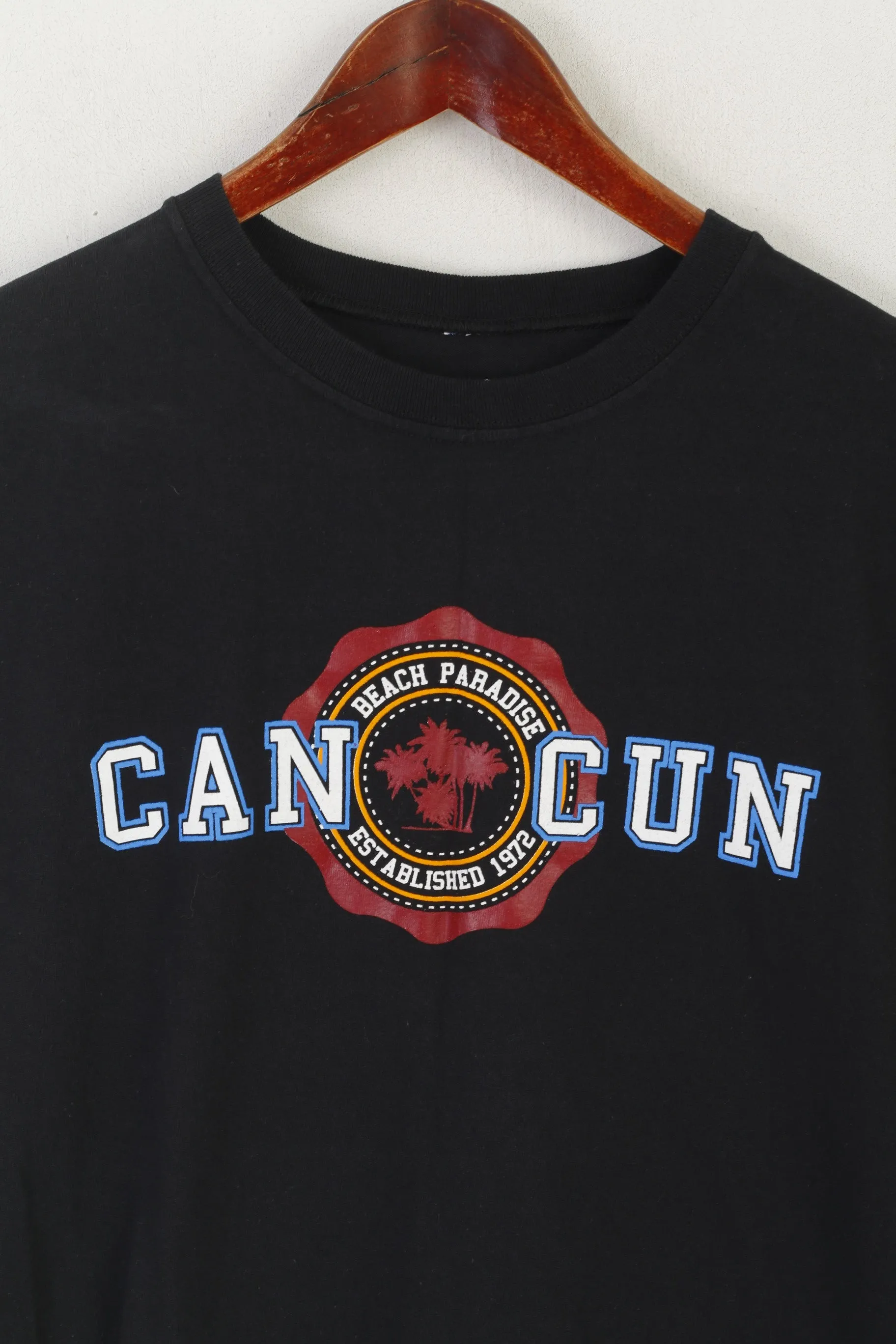 Tropical Relax Men XXL Shirt Black Cotton Cancun Beach Paradise Sleeveless Top