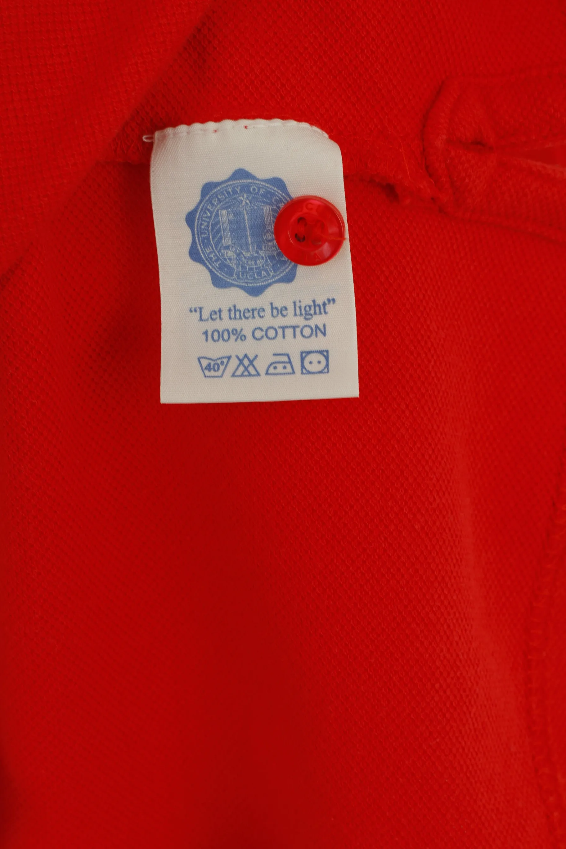 Ucla Men XL Polo Shirt Red Cotton Varsity Detailed Buttons Los Angeles Collegiate Top