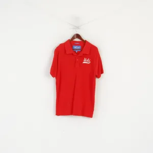 Ucla Men XL Polo Shirt Red Cotton Varsity Detailed Buttons Los Angeles Collegiate Top
