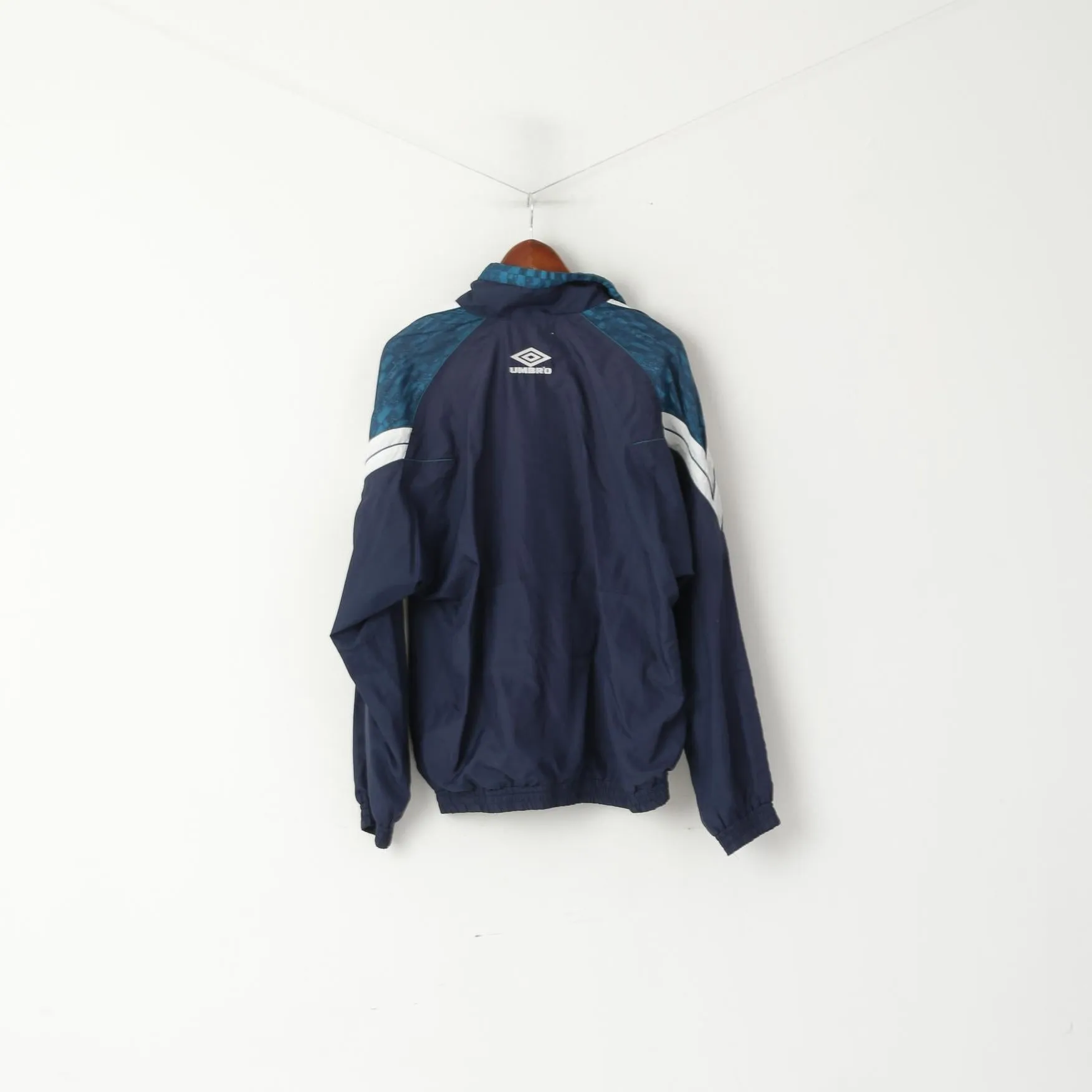 Umbro Men L Jacket Navy Activewear Vintage 90s Retro Zip Up Training Sportswear Top