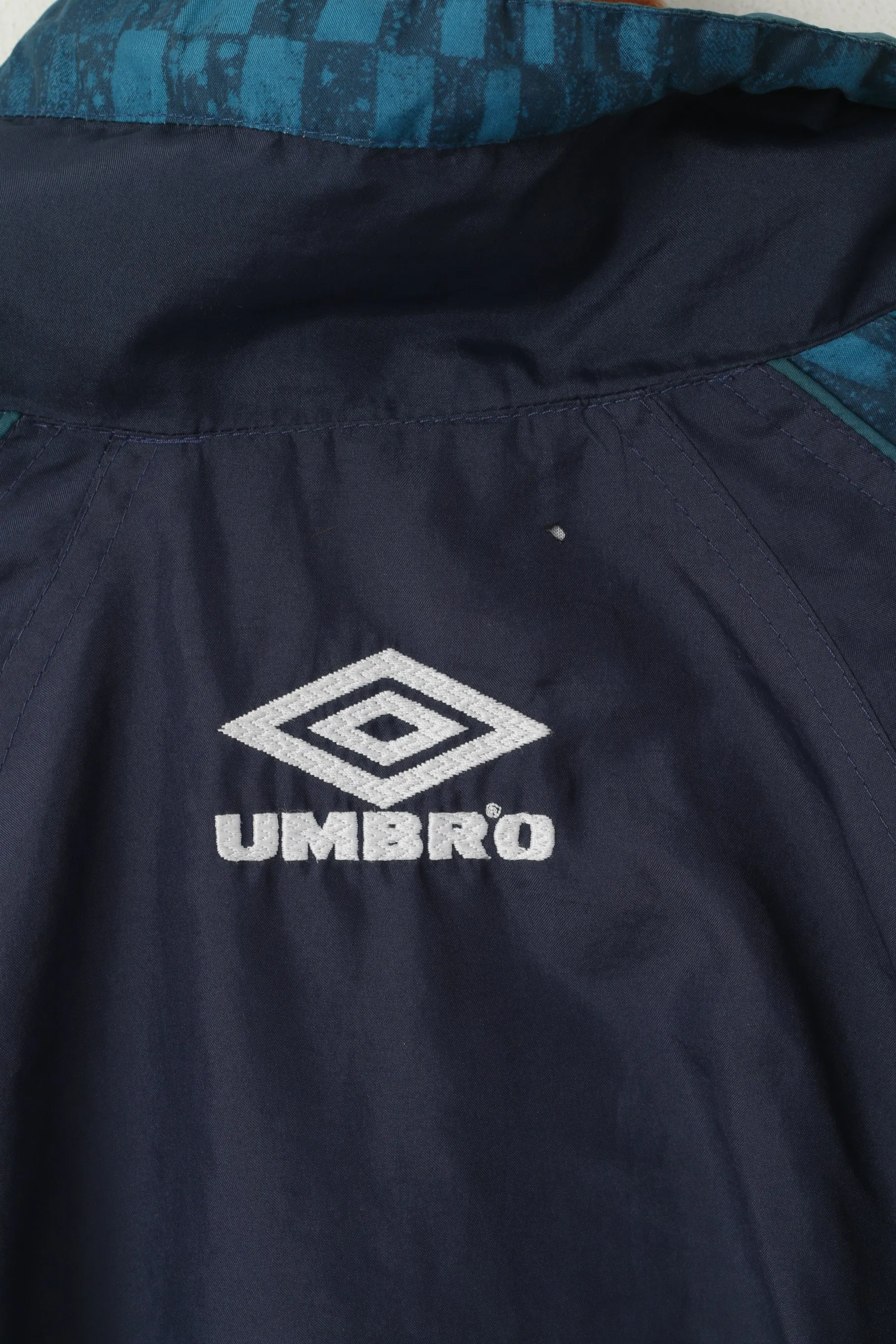 Umbro Men L Jacket Navy Activewear Vintage 90s Retro Zip Up Training Sportswear Top