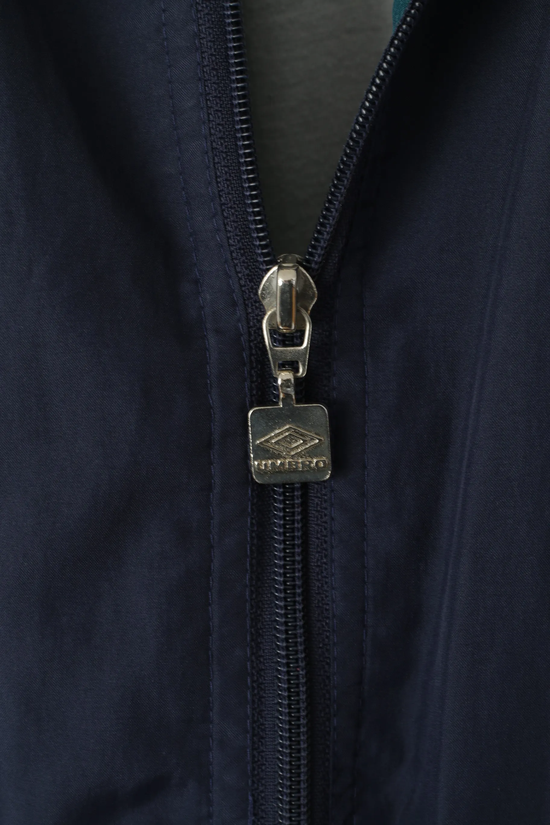 Umbro Men L Jacket Navy Activewear Vintage 90s Retro Zip Up Training Sportswear Top