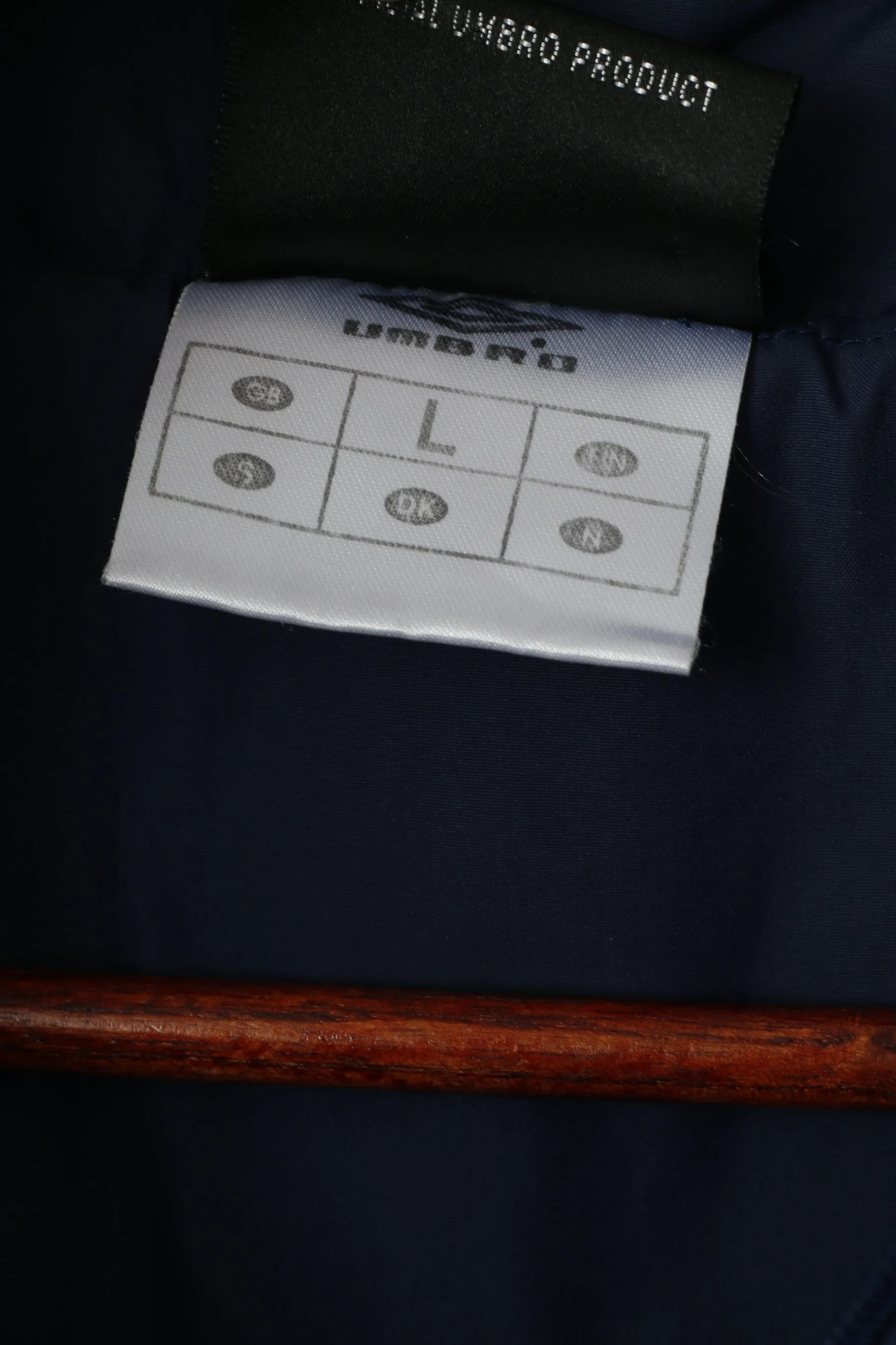 Umbro Men L Jacket Navy Sportswear Full Zipper Lightweight Mesh Lined Track Top