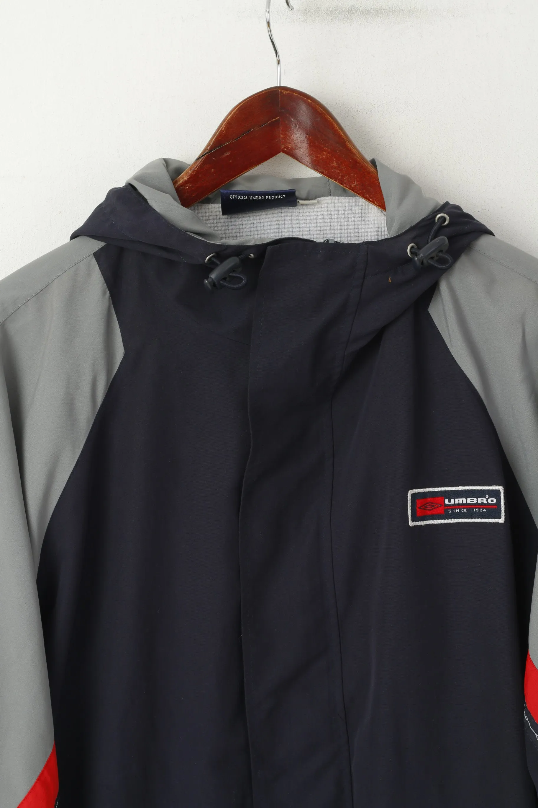 Umbro Men M Jacket Navy Sportswear Lightweight Hooded Zip Up Sport Top