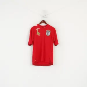 Umbro Men M Shirt Red England National Football Team JD #4 Kick Off 2006 Jersey Top