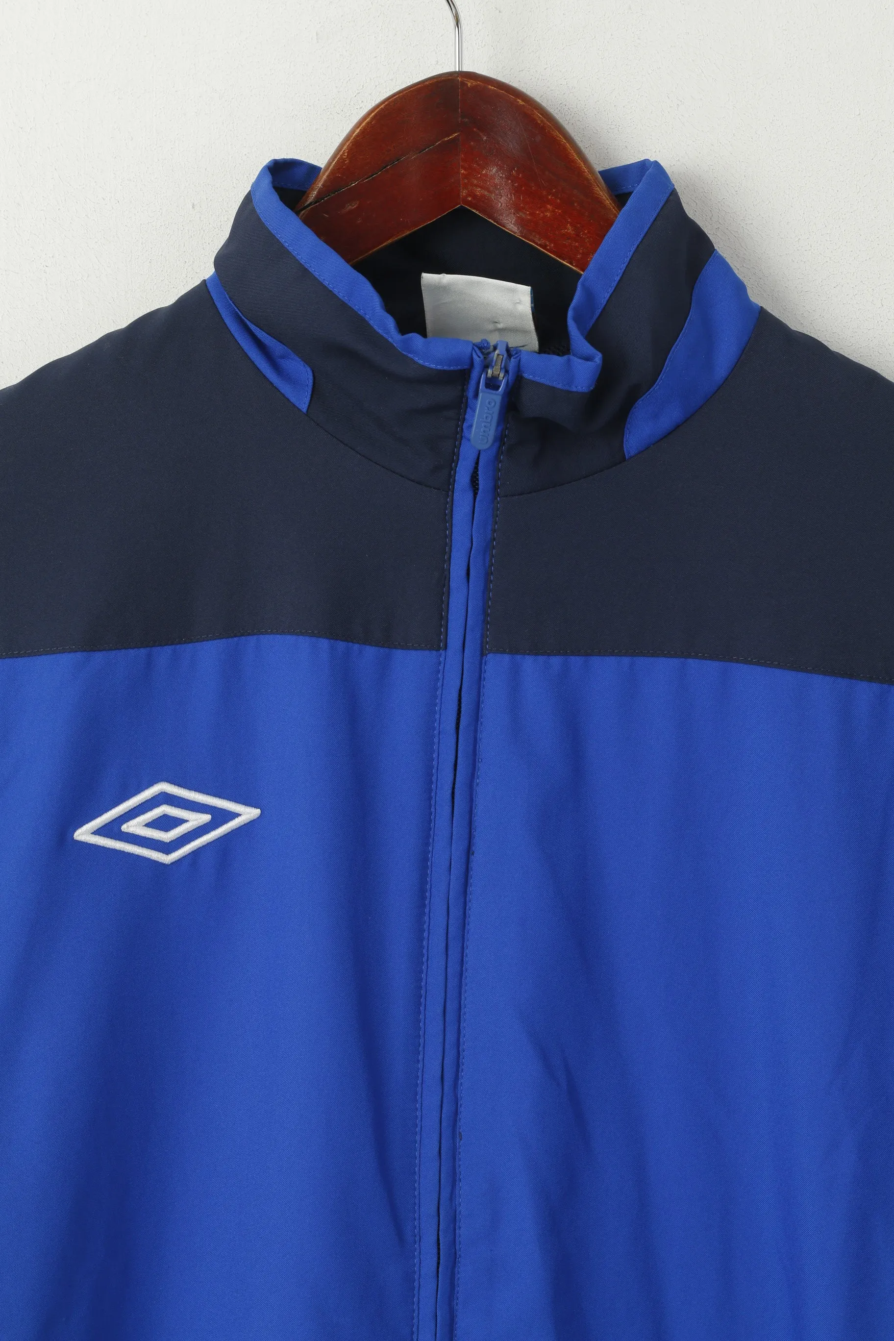 Umbro Men S Jacket Blue Lightweight Activewear Mesh Lined Zip Up Sport Training Top