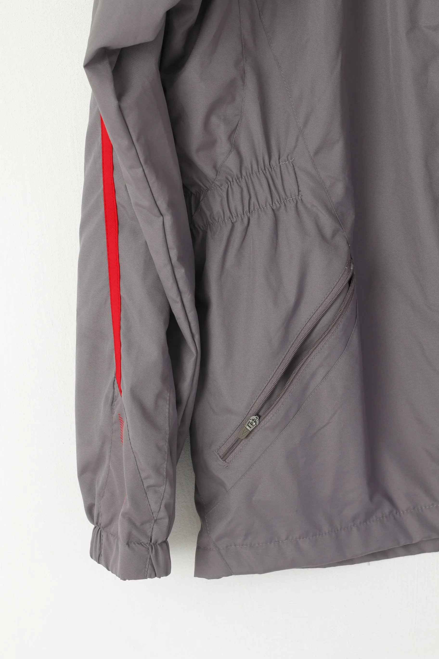 Umbro Sunderland F.C. Men L Jacket Grey Full Zipper Hidden Hood Lightweight Top