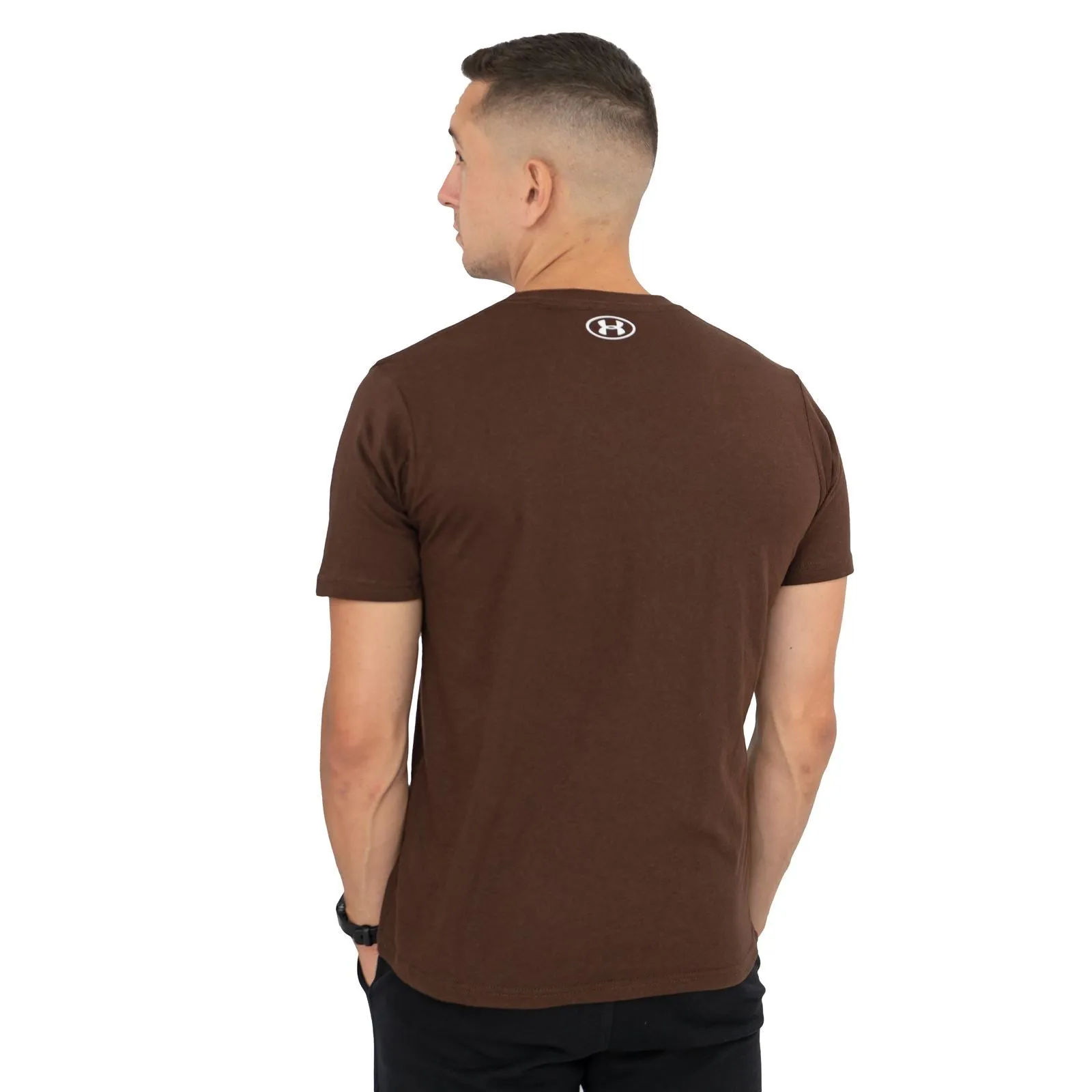 Under Armour Men Logo Print Sportstyle Brown Short Sleeve T-shirt