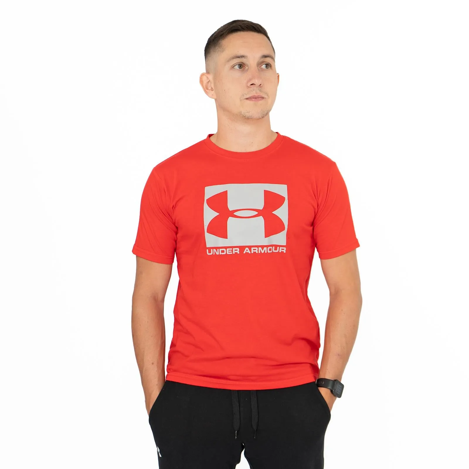 Under Armour Men Logo Print Sportstyle Red Short Sleeve T-shirt