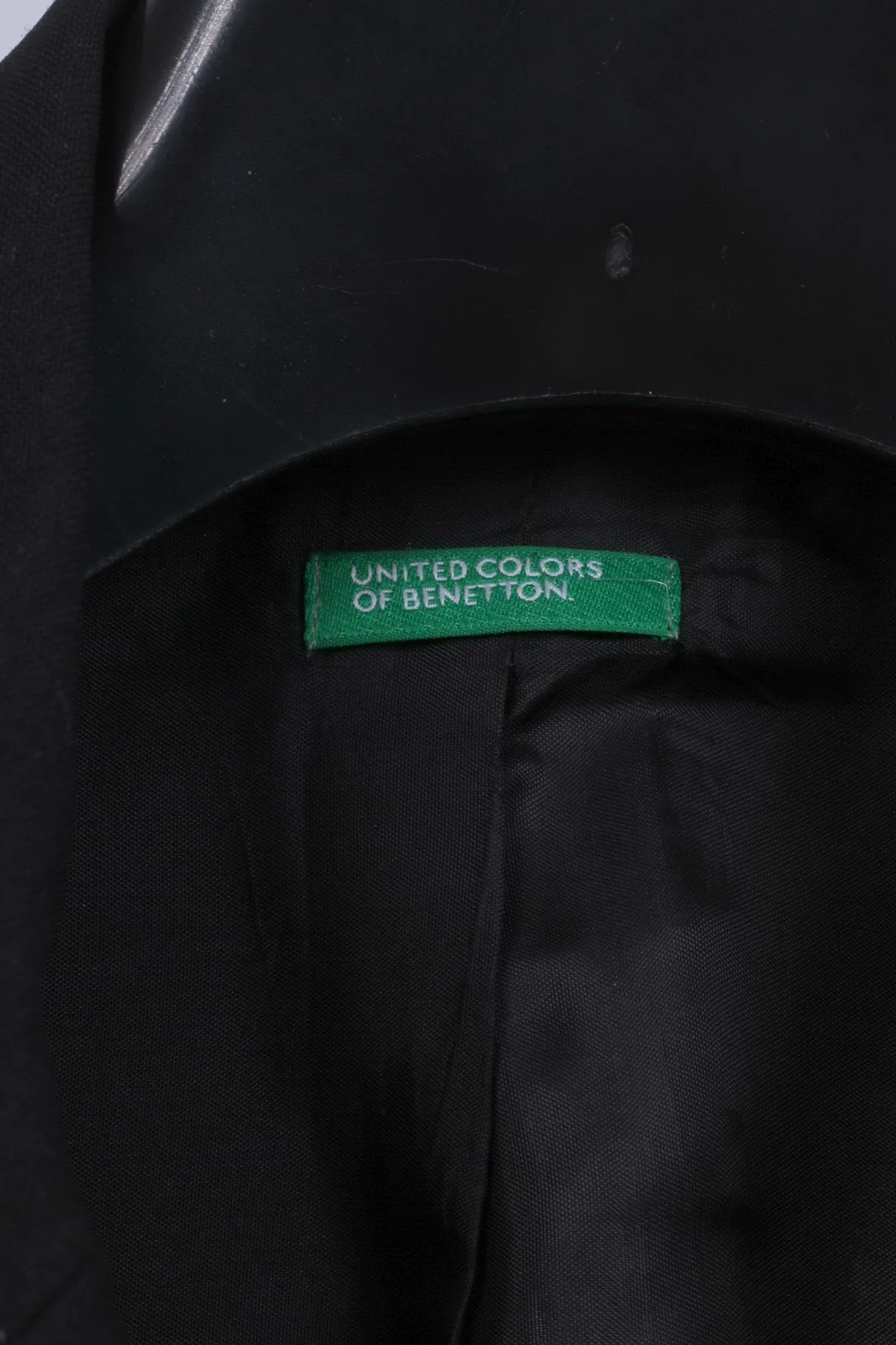 United Colors Of Benetton Women 46 M Blazer Black Shiny Classic Single Breasted Jacket