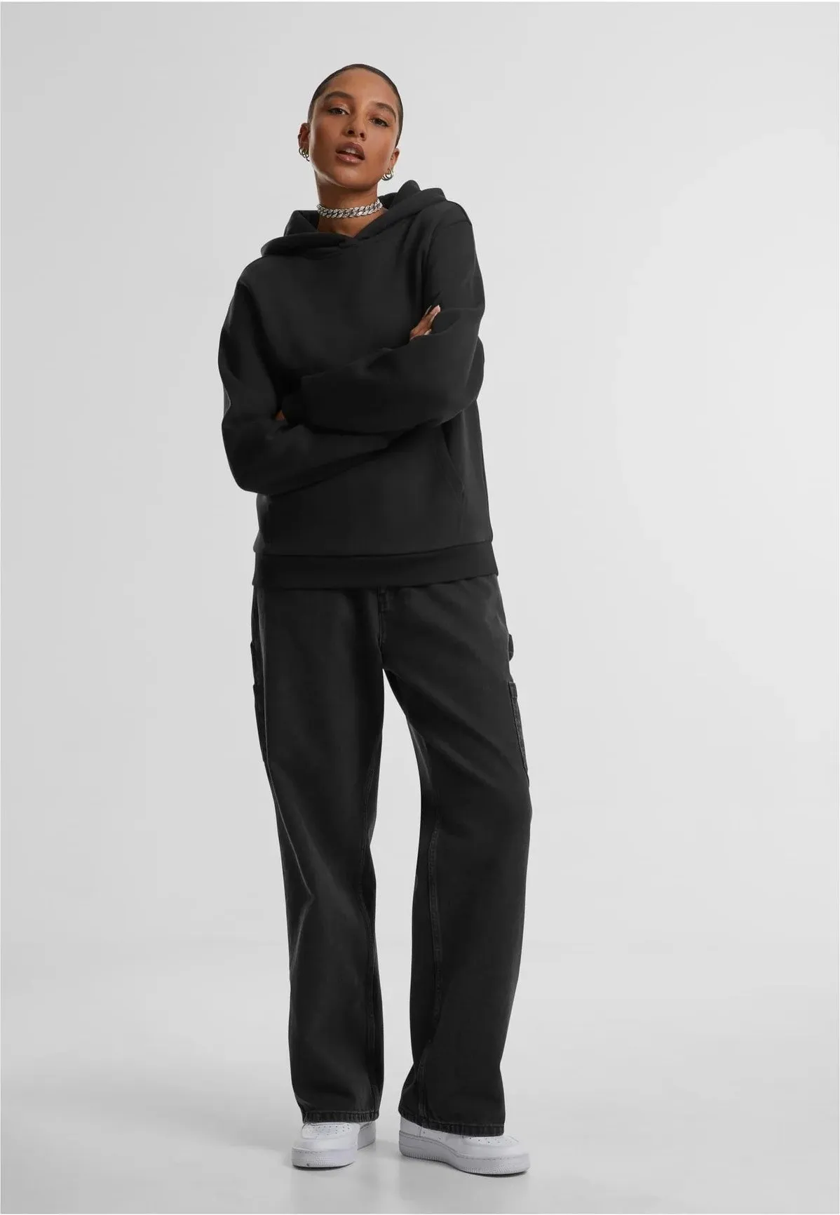 Urban Classics - Ladies Fluffy Black - Hoodie
