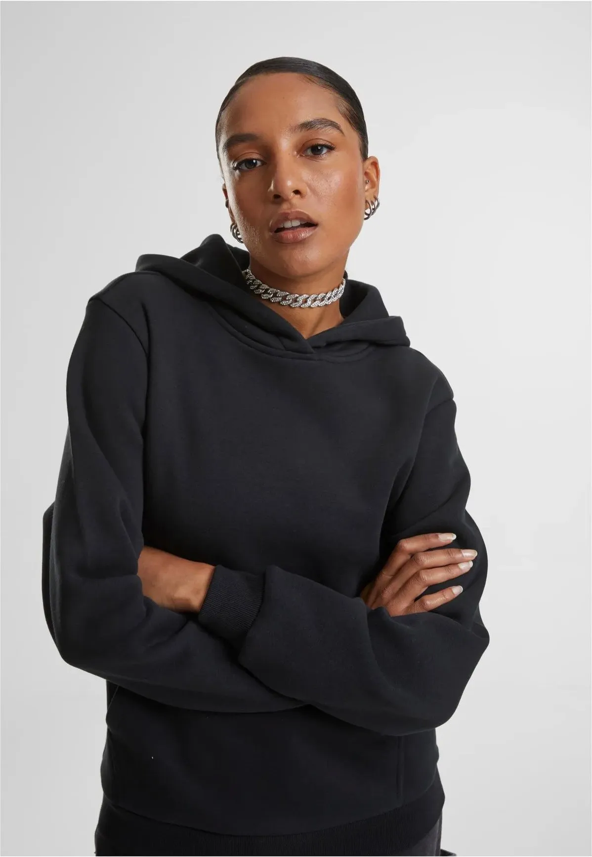 Urban Classics - Ladies Fluffy Black - Hoodie