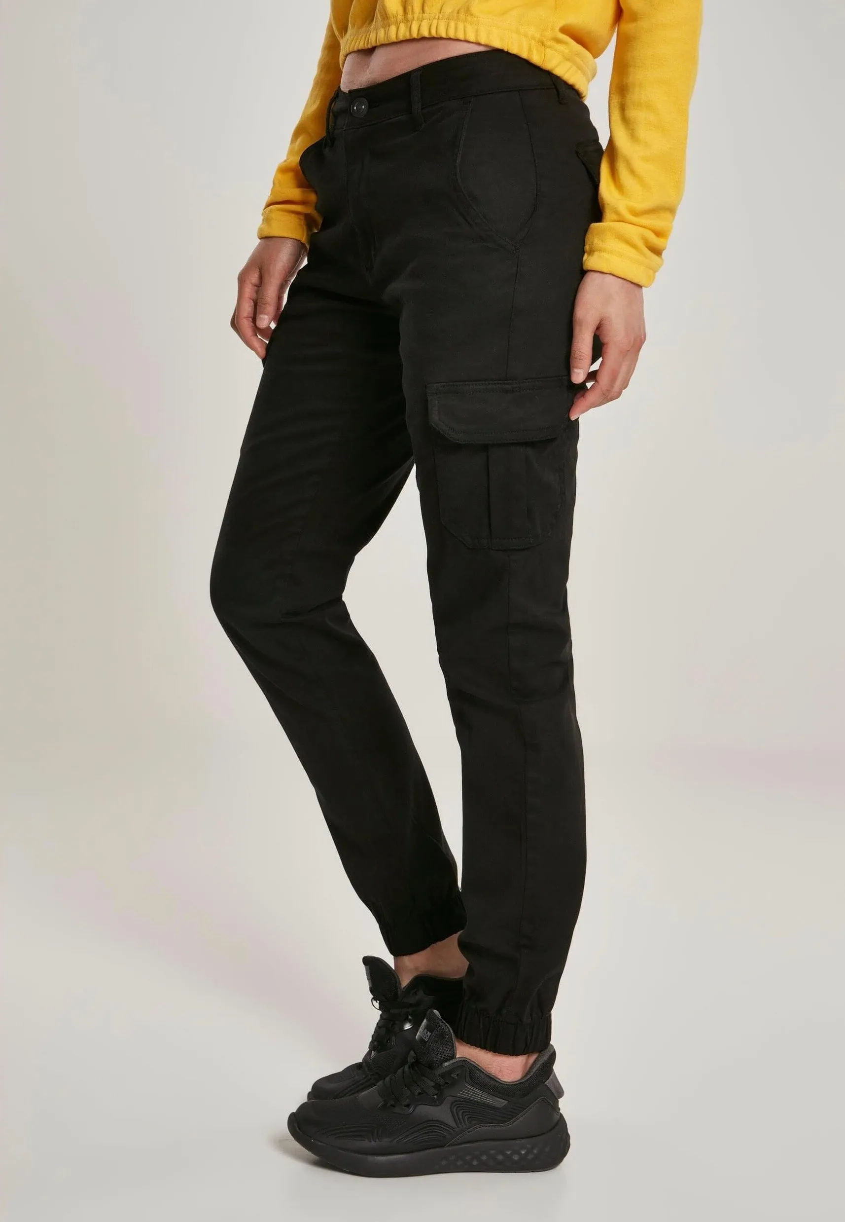 Urban Classics - Ladies High Waist Cargo Black - Pants