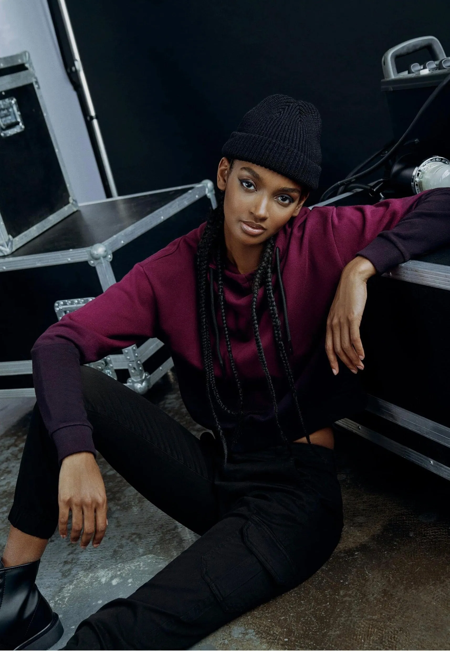 Urban Classics - Ladies High Waist Cargo Black - Pants