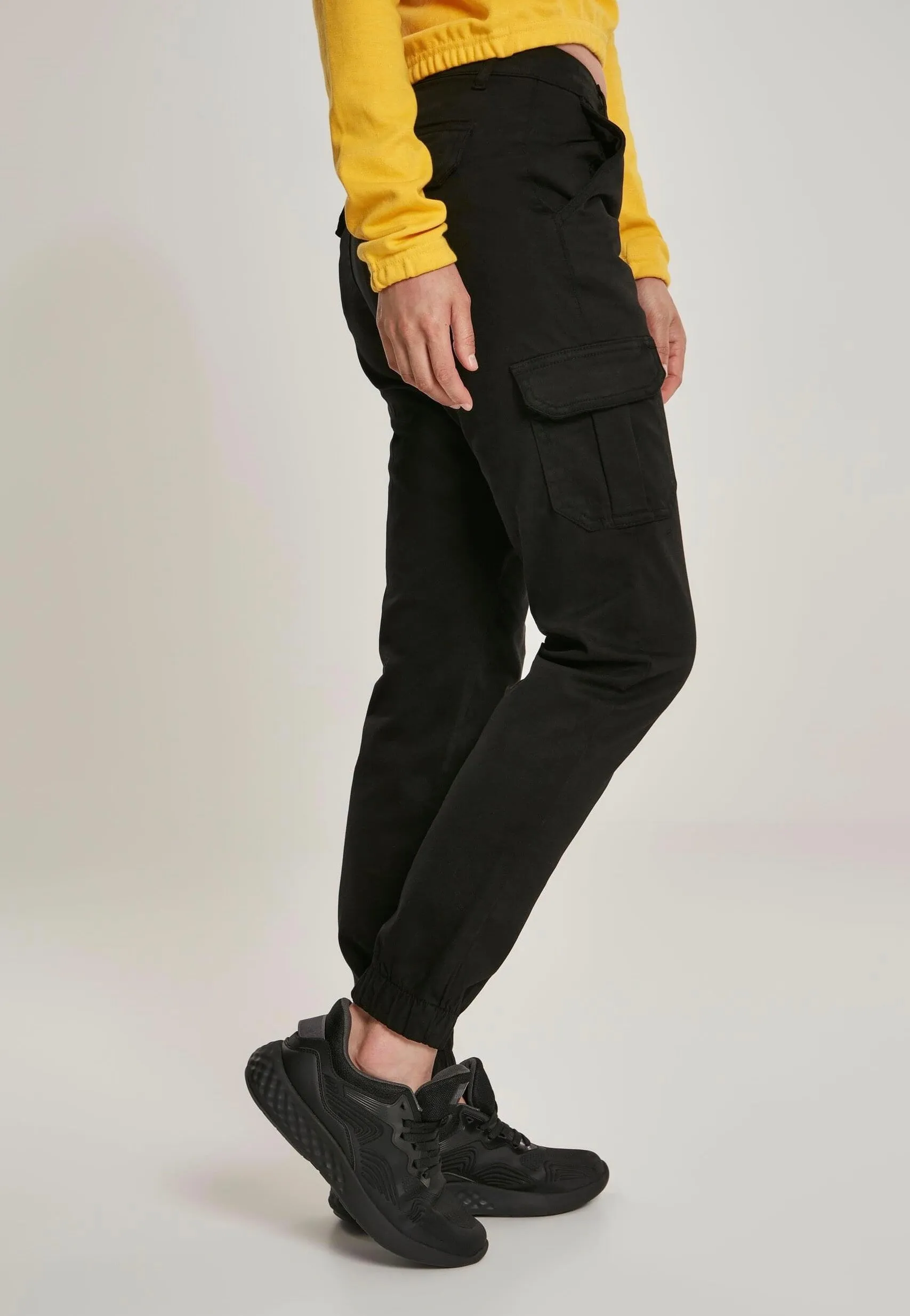 Urban Classics - Ladies High Waist Cargo Black - Pants