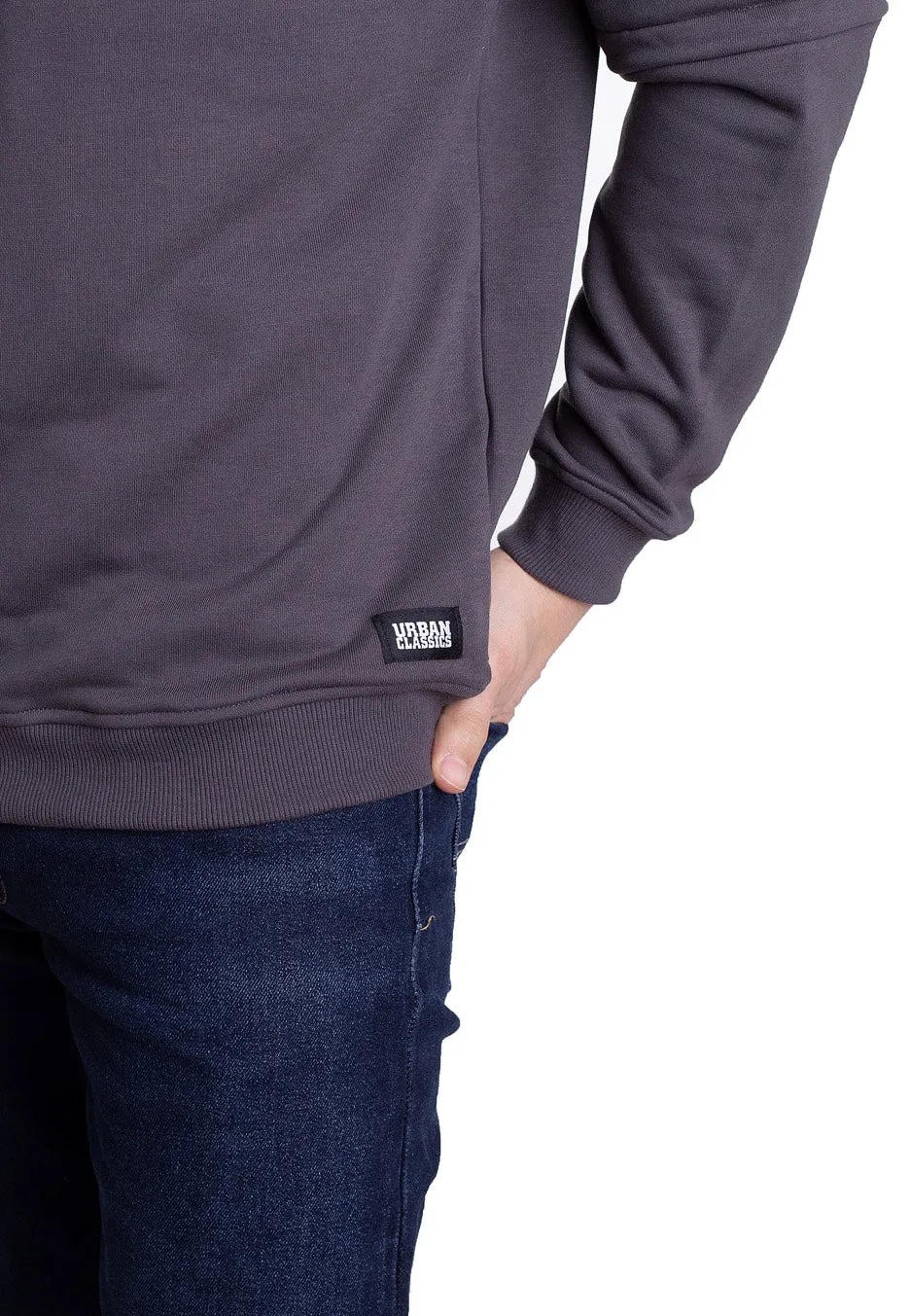 Urban Classics - Zip Away Oversized Terry Crew Darkshadow - Sweater