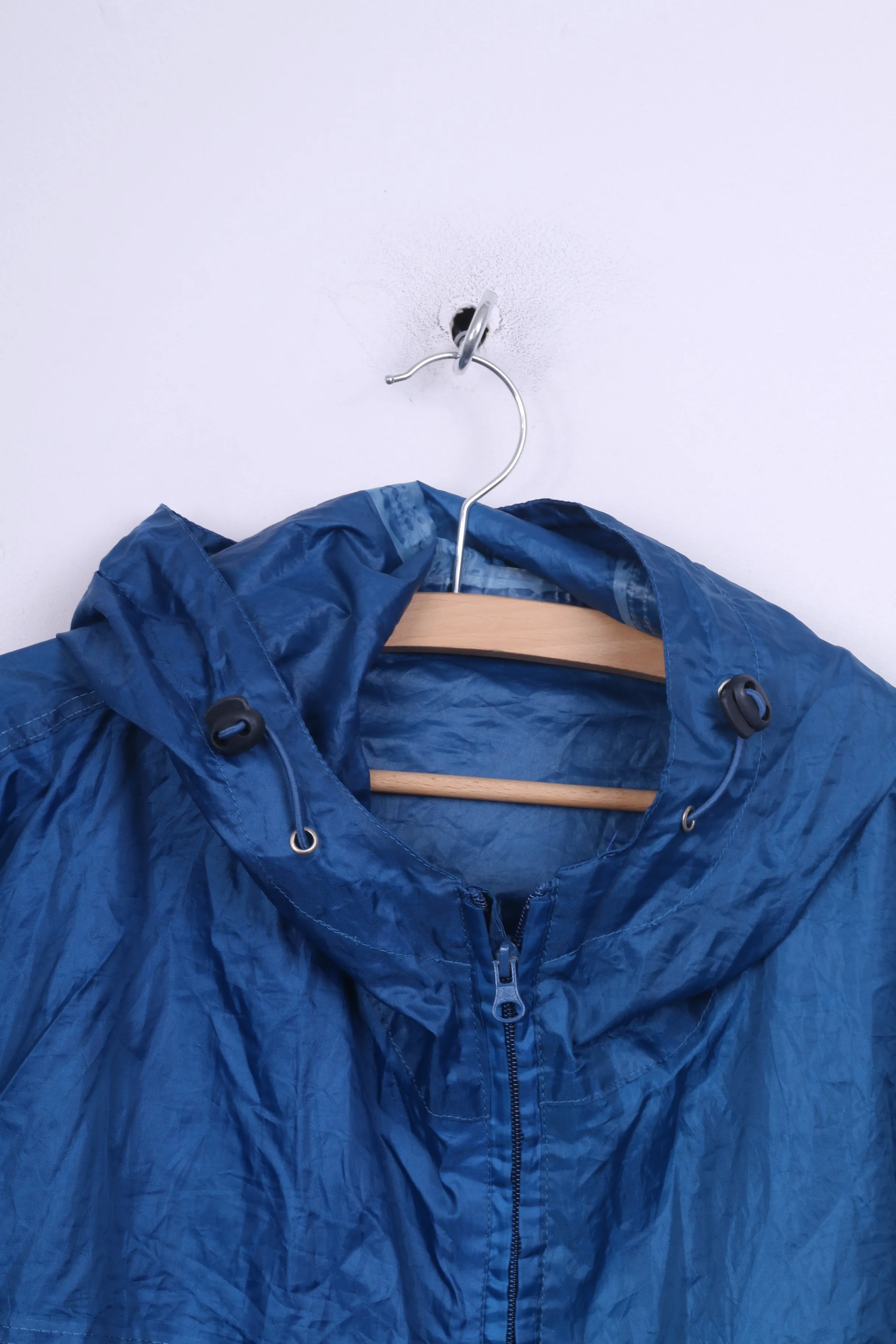 Urban Espace Unisex XL Rain Jacket Waterproof Blue Full Zipper