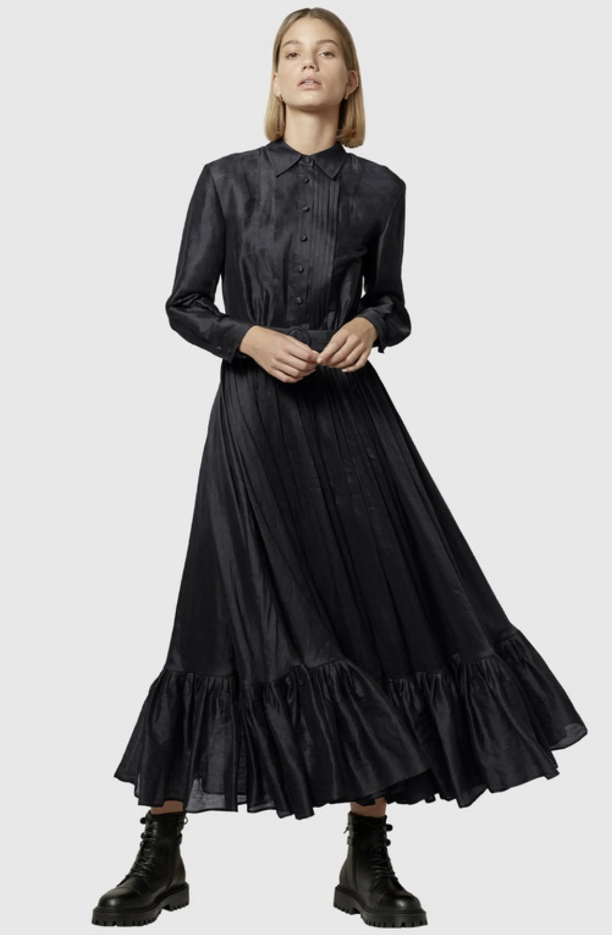 Vanta Silk Linen Dress by Leo Lin