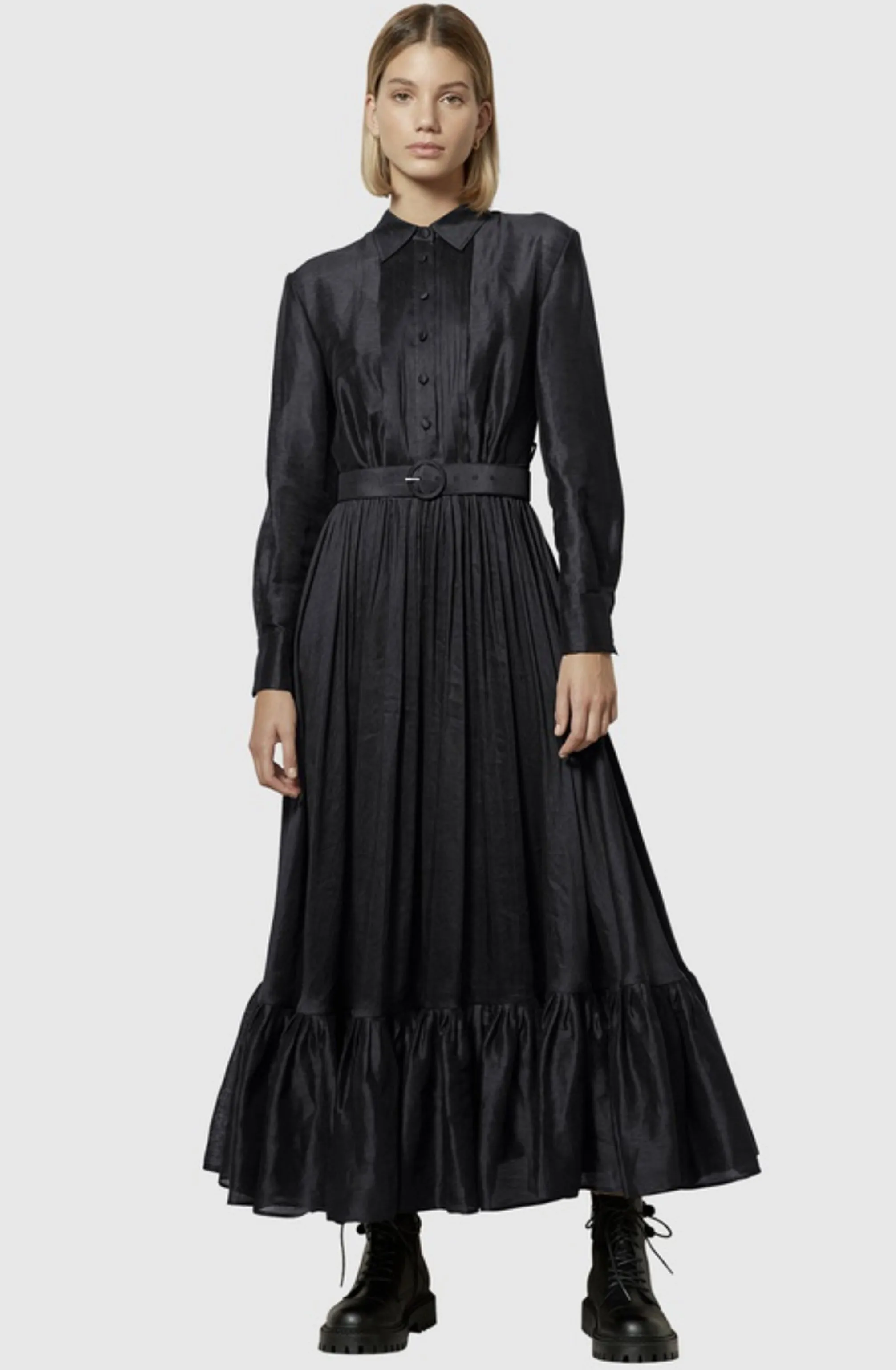 Vanta Silk Linen Dress by Leo Lin