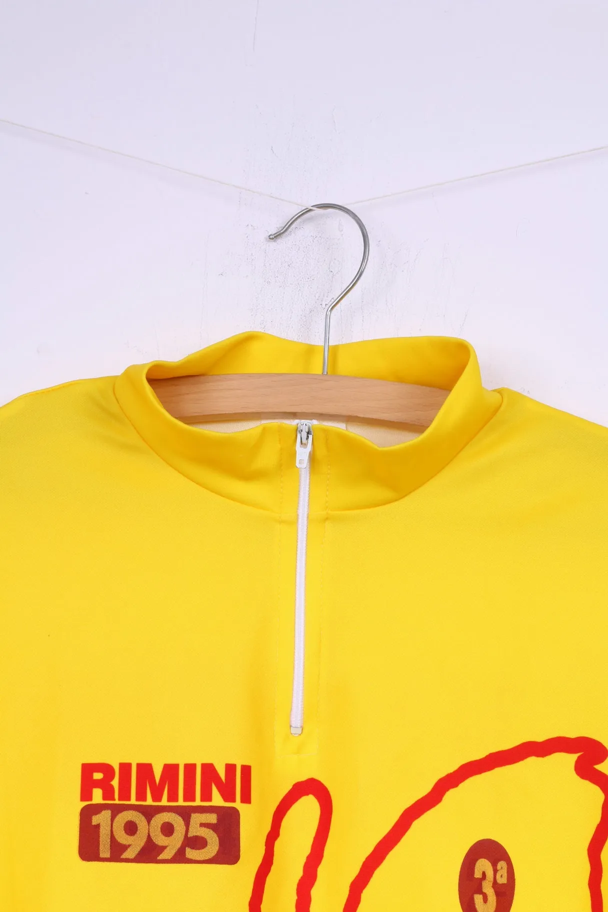 VB Maratona delle 12 rocche Men XL Cycling Shirt Yellow Bike Short Sleeve Rimini 1995