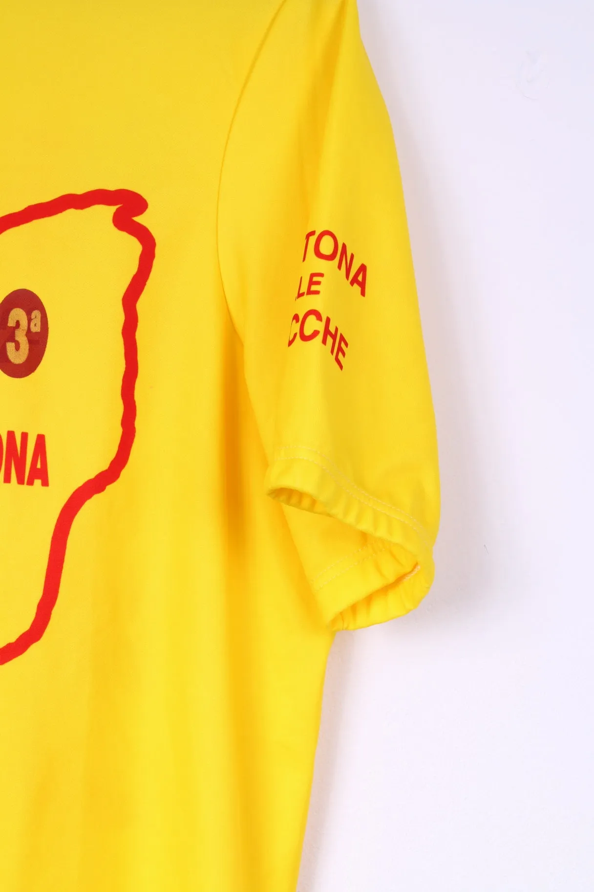 VB Maratona delle 12 rocche Men XL Cycling Shirt Yellow Bike Short Sleeve Rimini 1995