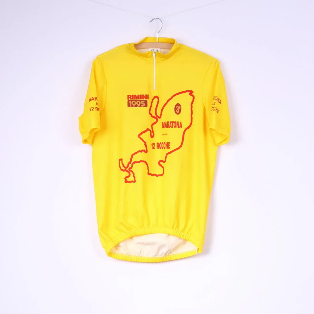 VB Maratona delle 12 rocche Men XL Cycling Shirt Yellow Bike Short Sleeve Rimini 1995