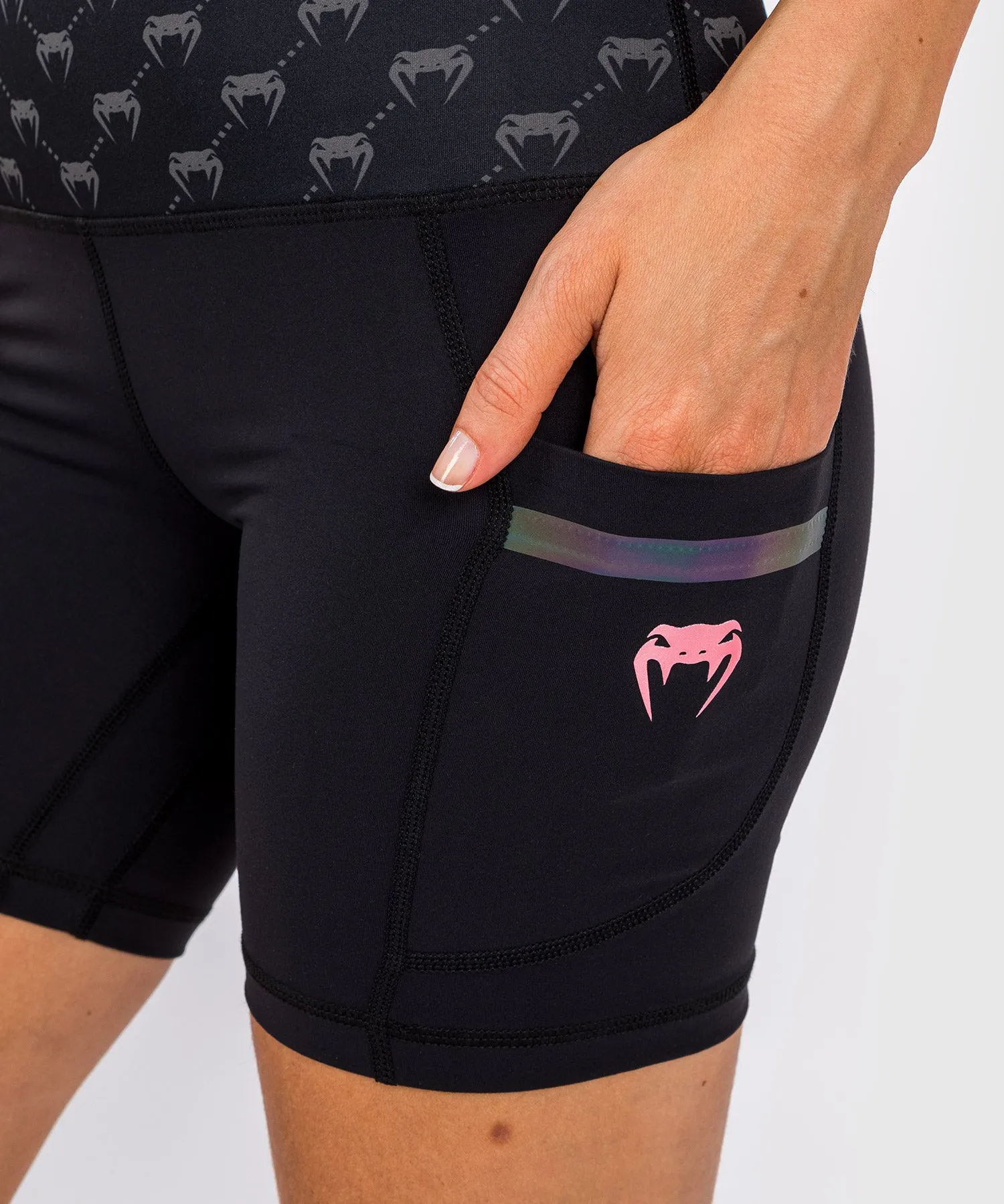 Venum Monogram Compression Shorts - For Women - Black/Pink Gold