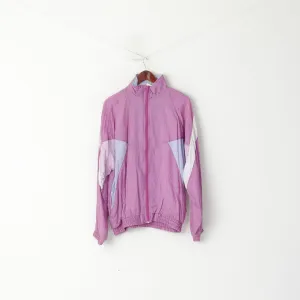Verve Men L Track Top Jacket Pink Shiny Vintage Zip Up Nylon Festival Active Unisex Top