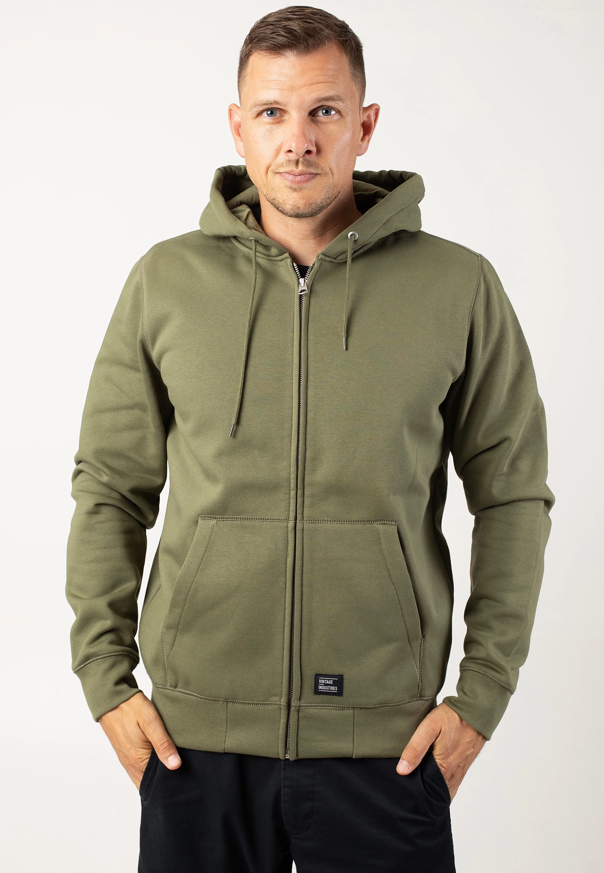 Vintage Industries - Redstone Hooded Bright Olive - Zipper