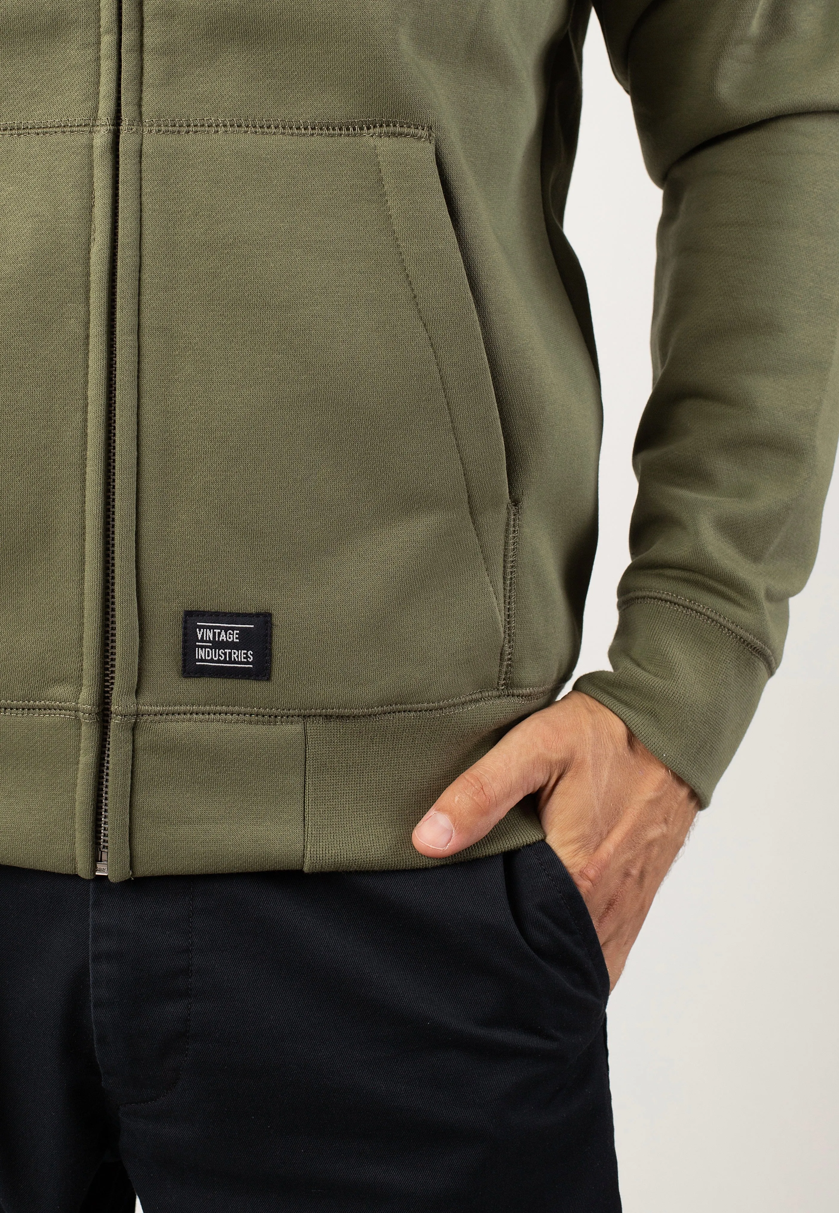 Vintage Industries - Redstone Hooded Bright Olive - Zipper