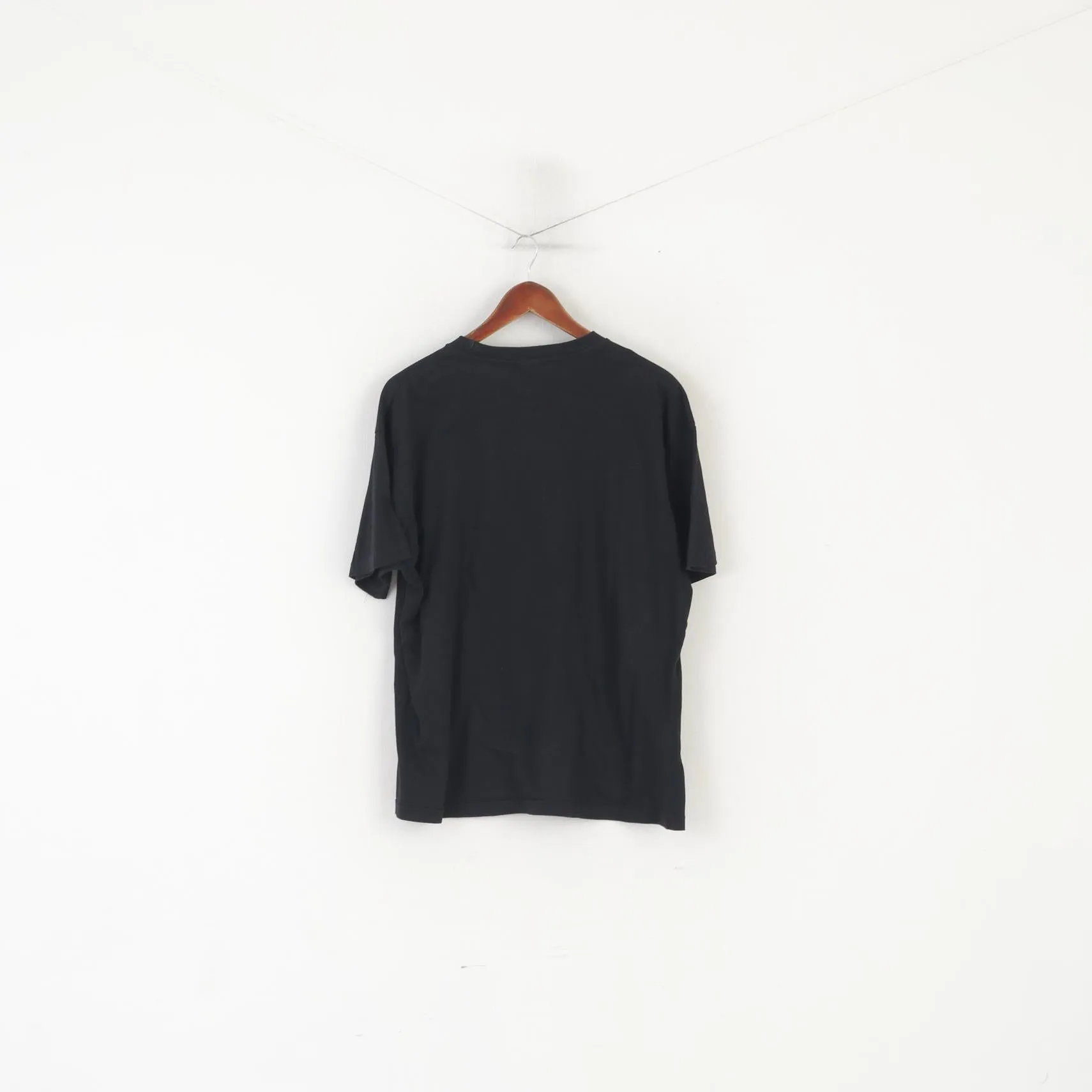 Vintage Men L/XL T- Shirt Black Cotton Graphis Ugga Ugga Crew Neck Top