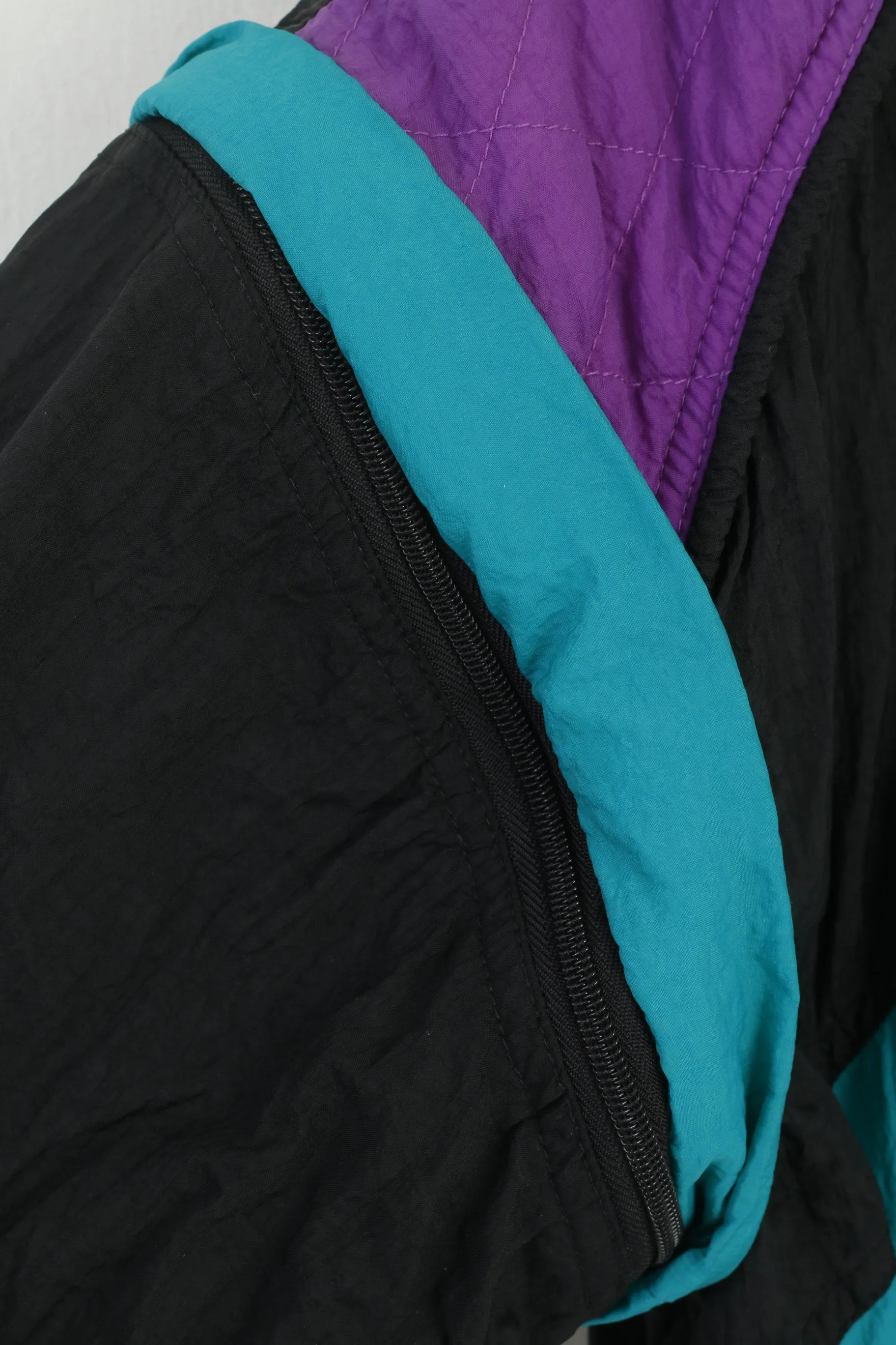 Vintage Men S Jacket Black Vintage Tribal Nylon Removable Sleeve Festival Trrack Top