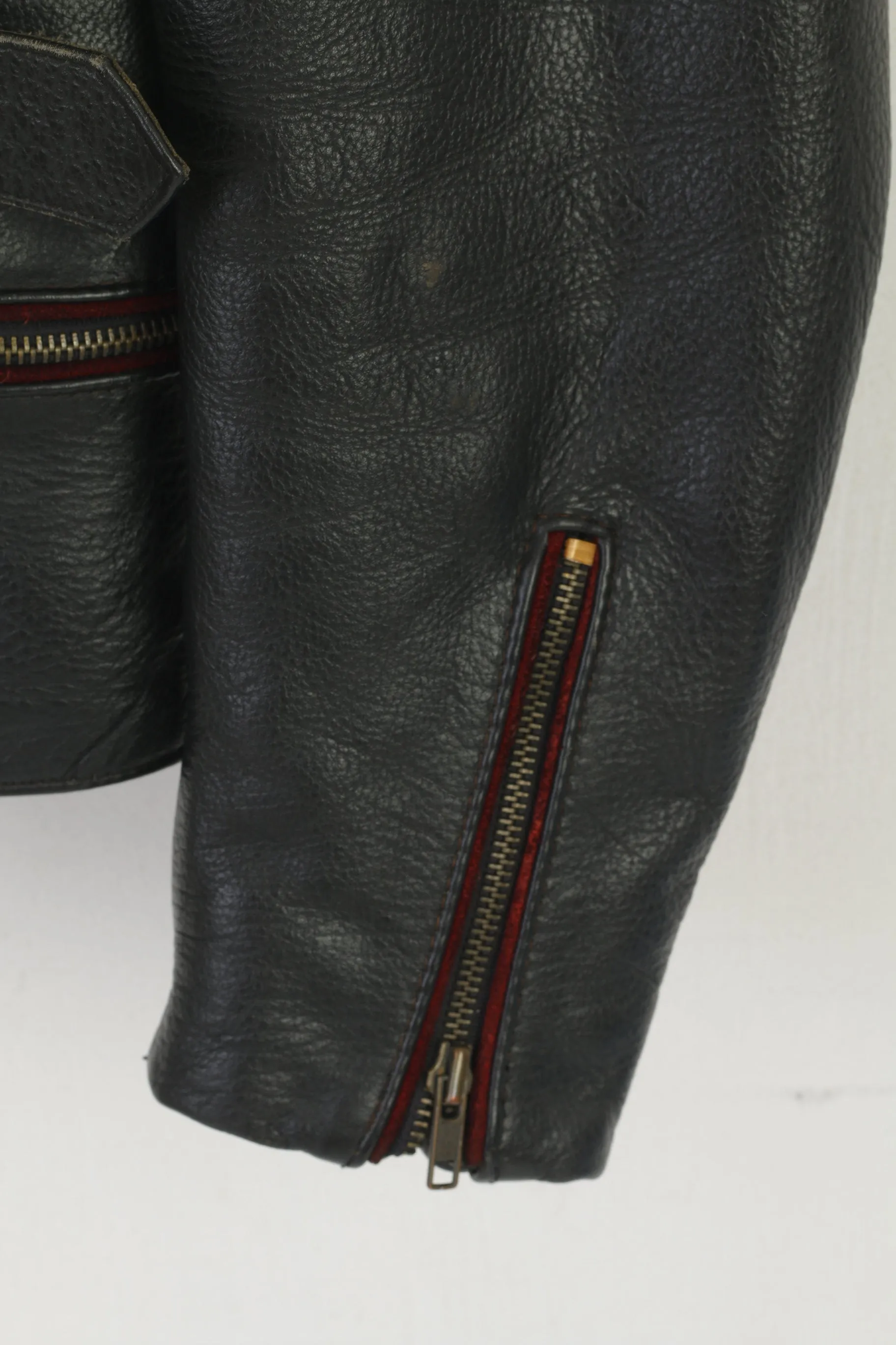 Vintage Men S Leather Jacket Black Vintage Biker Heavy Full Zipper Lined Top