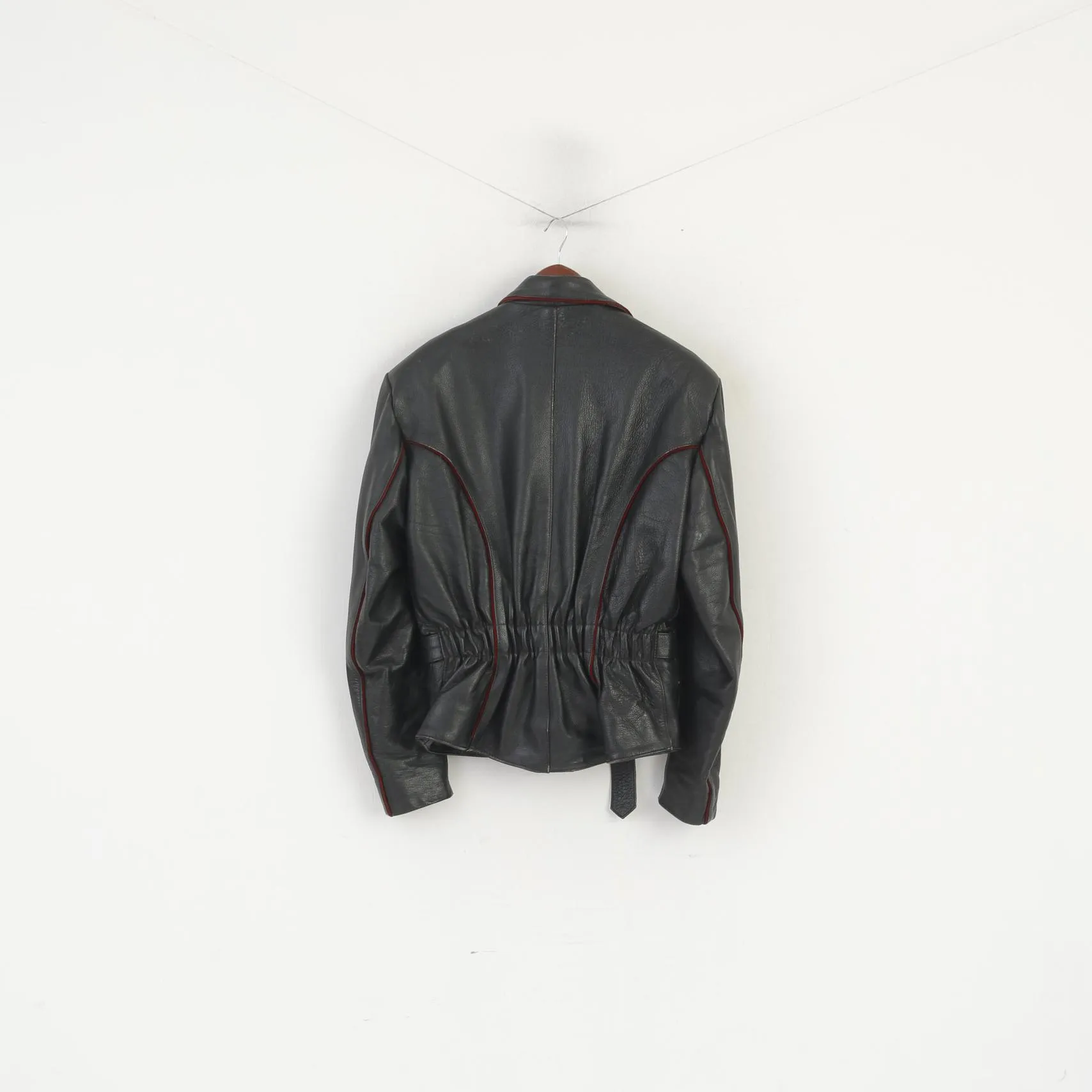 Vintage Men S Leather Jacket Black Vintage Biker Heavy Full Zipper Lined Top