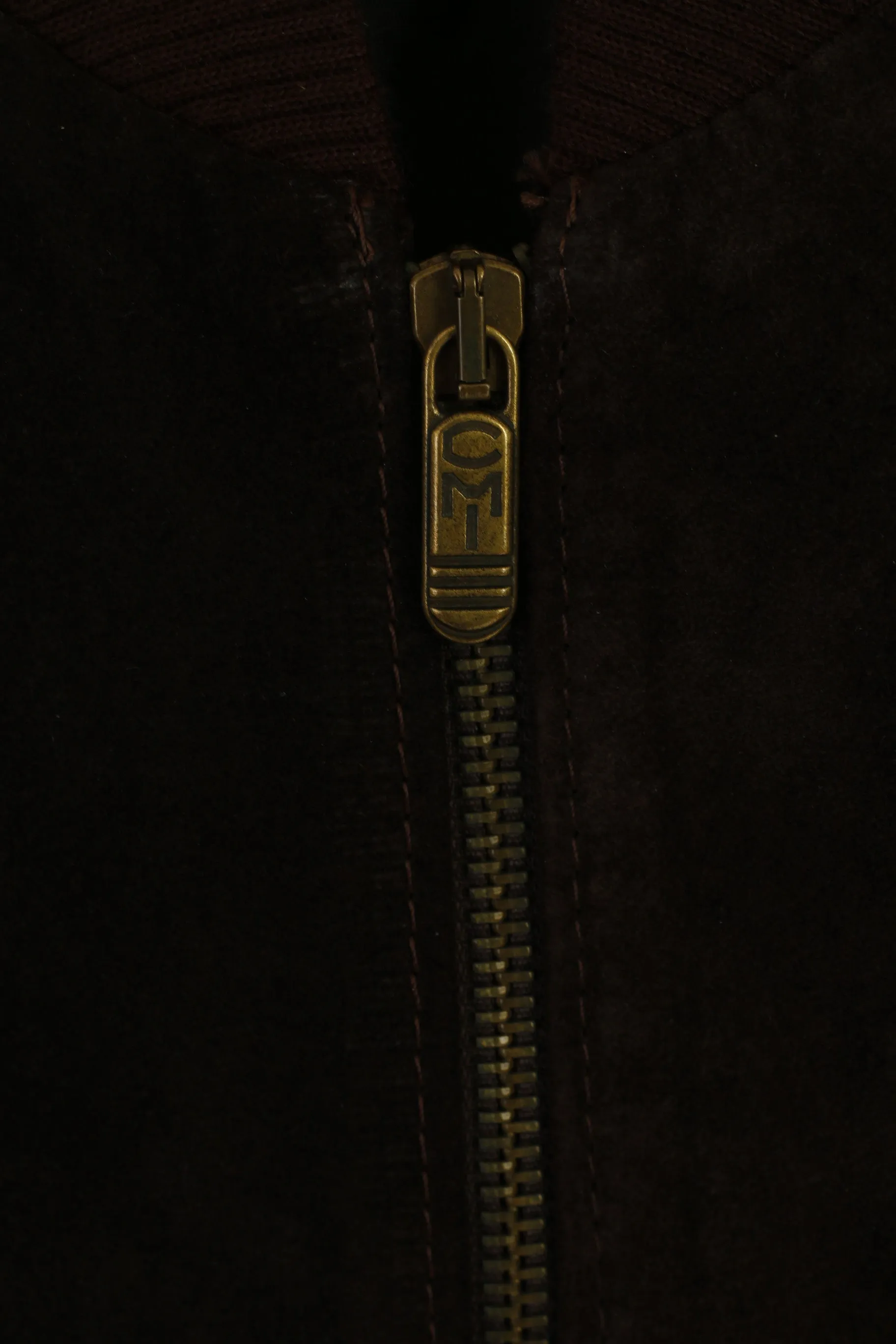 VIP Men XL Jacket Brown Leather Suede Italy Bomber Full Zipper Retro Top
