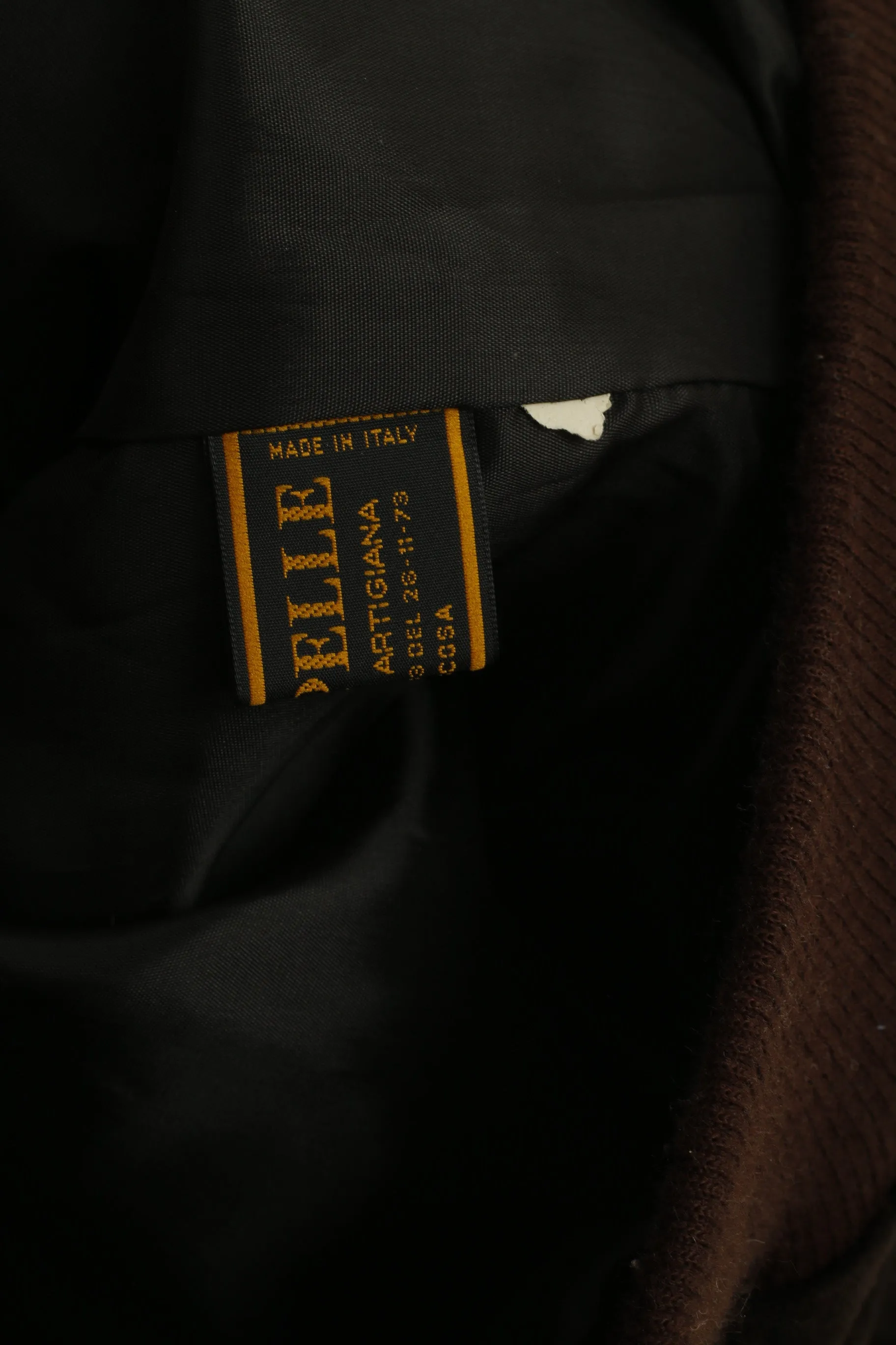VIP Men XL Jacket Brown Leather Suede Italy Bomber Full Zipper Retro Top