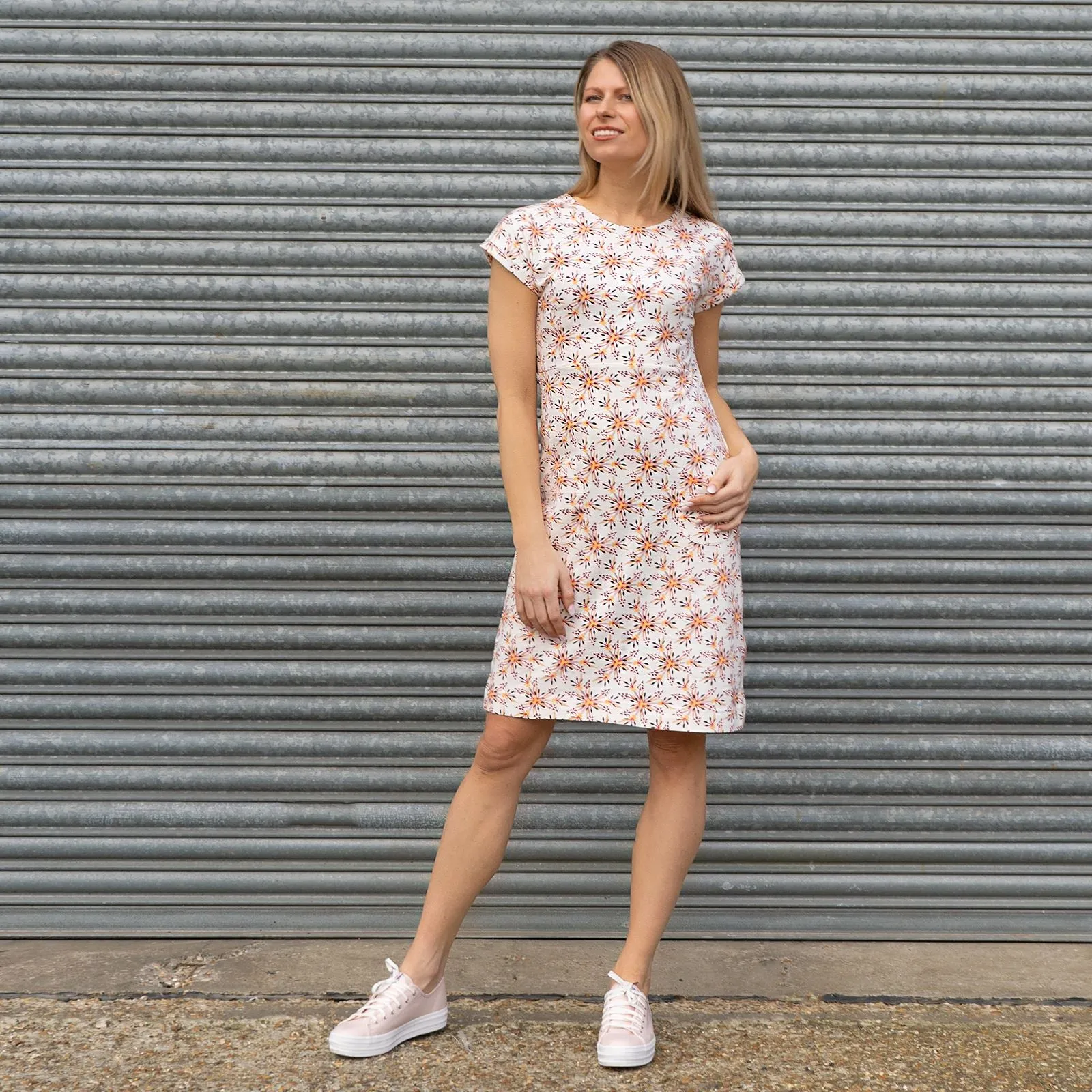 Weird Fish Tallahassee Casual Cotton Jersey Floral Print Shift Short Dresses