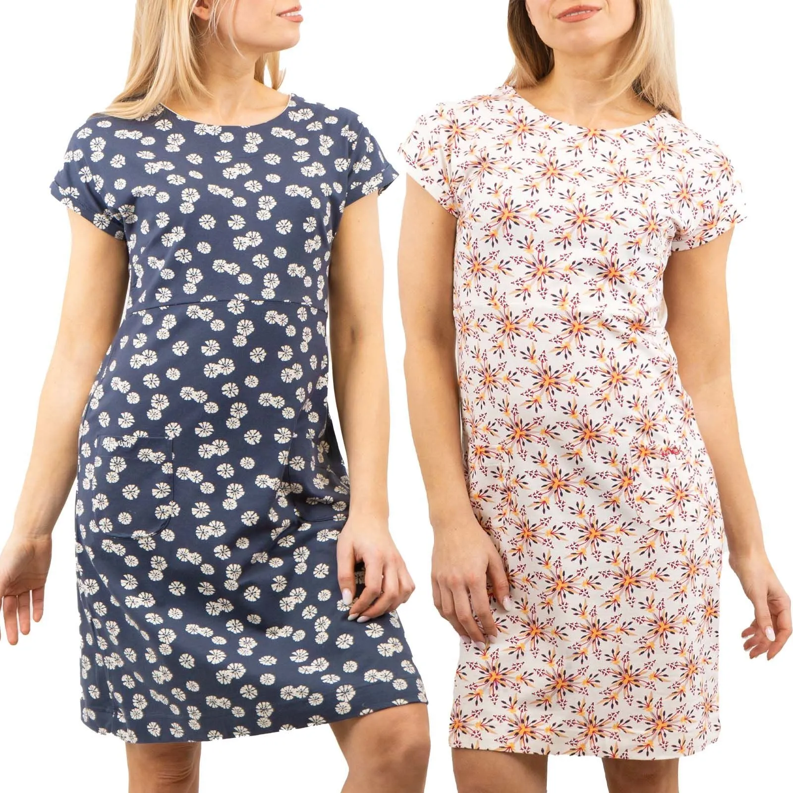 Weird Fish Tallahassee Casual Cotton Jersey Floral Print Shift Short Dresses