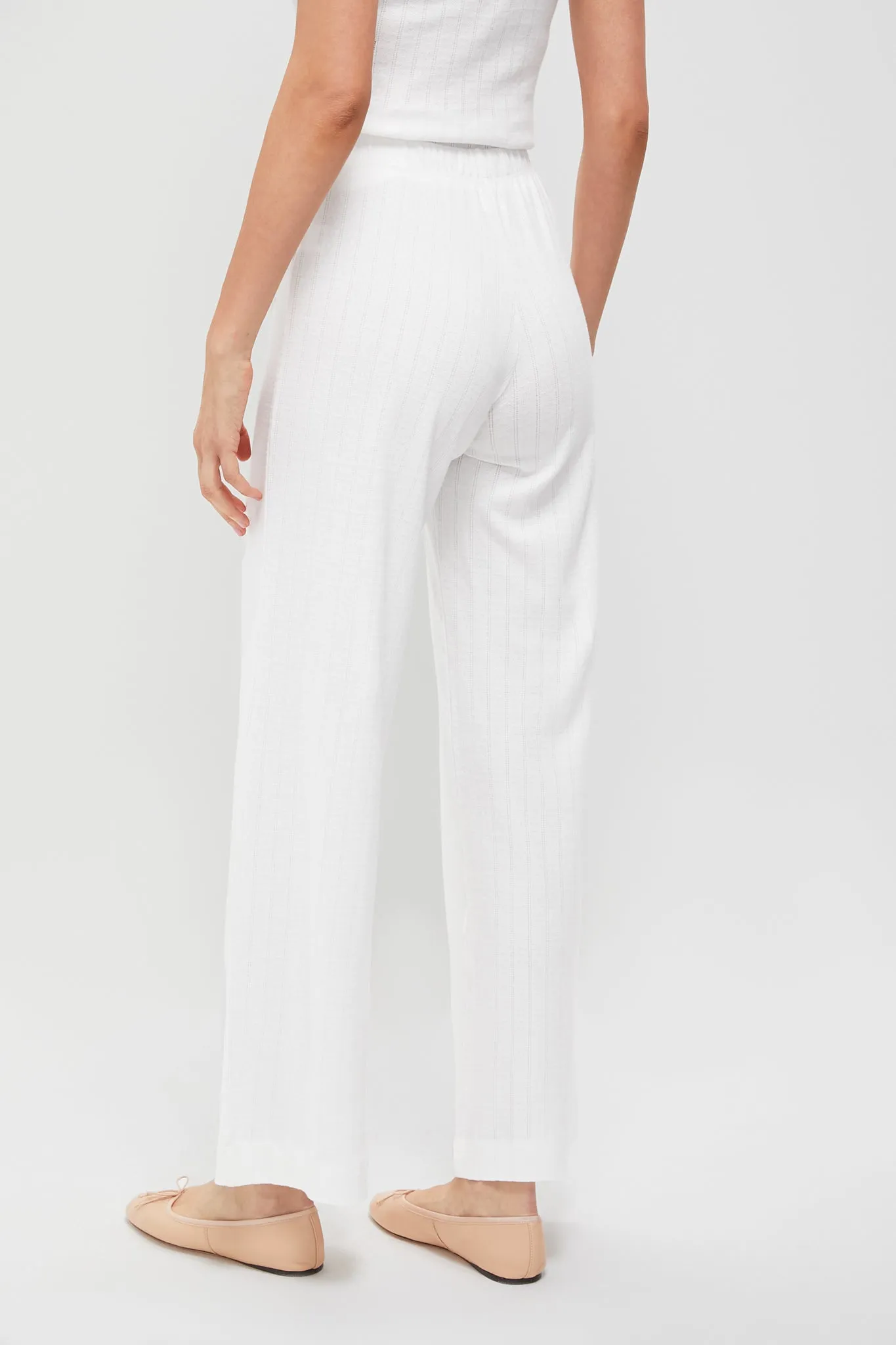 White Pointelle Boxer Pants