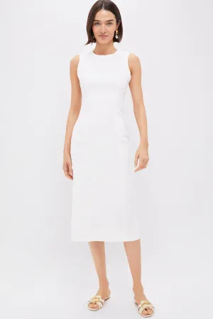White Stretch Denim Aime Midi Dress
