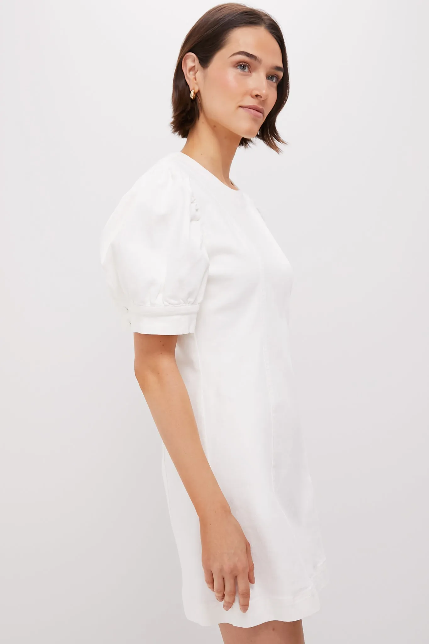 White Stretch Denim Juniper Mini Dress